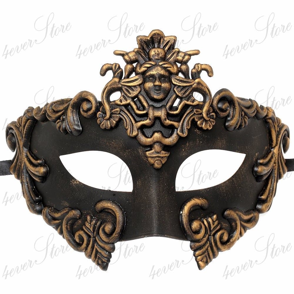 Gold Medusa Roman Warrior Venetian Masquerade Mask