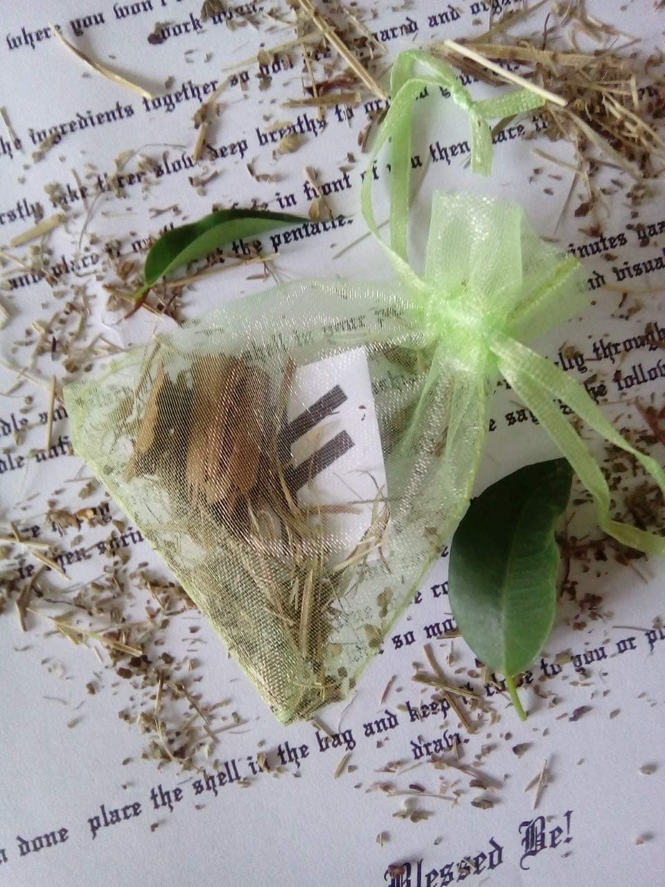 Money, prosperity, wealth, abundance spell mojo witchcraft charm spell bag. Good luck fortune. Pagan. Wicca.