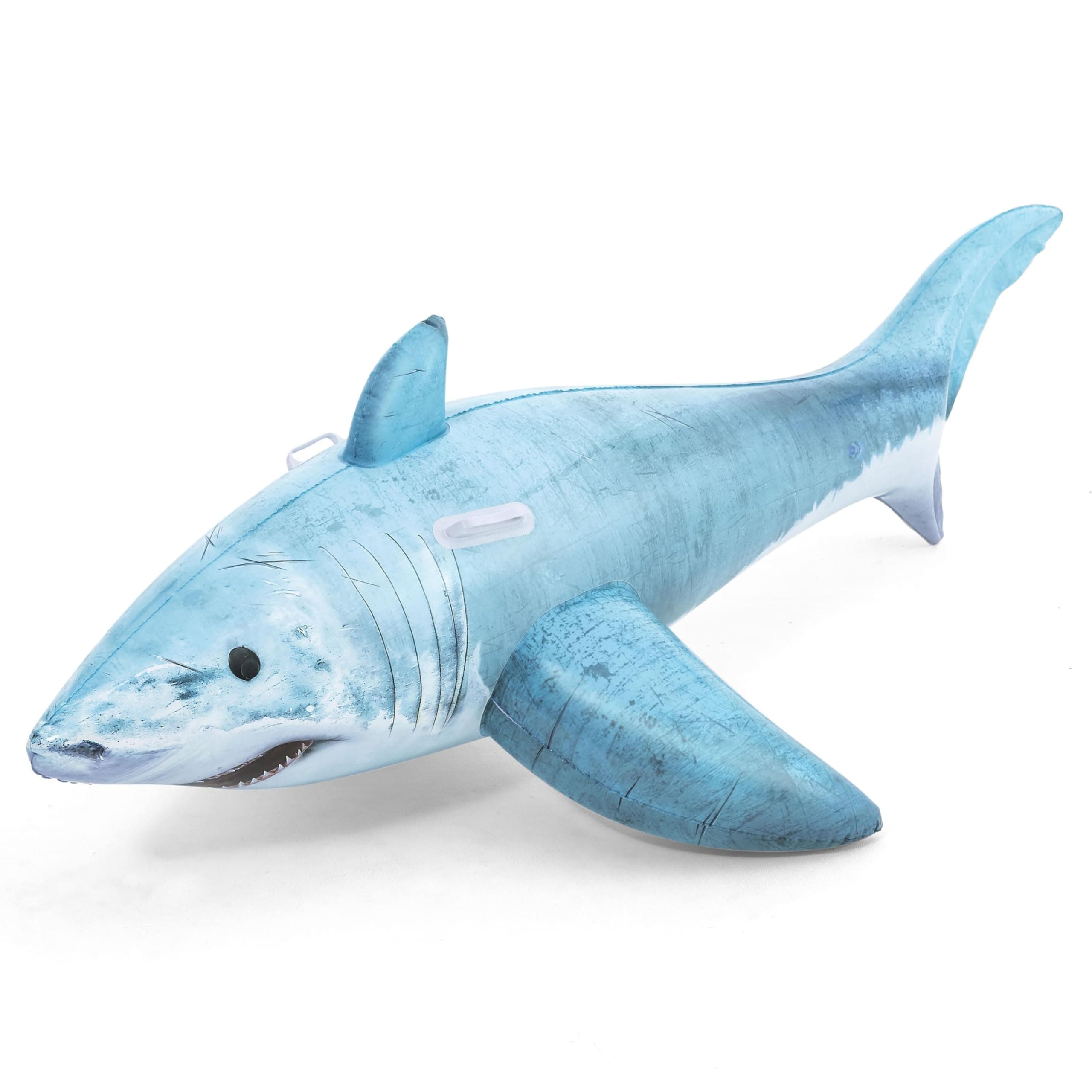 Bestway Realistic Shark Rider 183X102 Inflatable Water Float Ride on, Multicolor