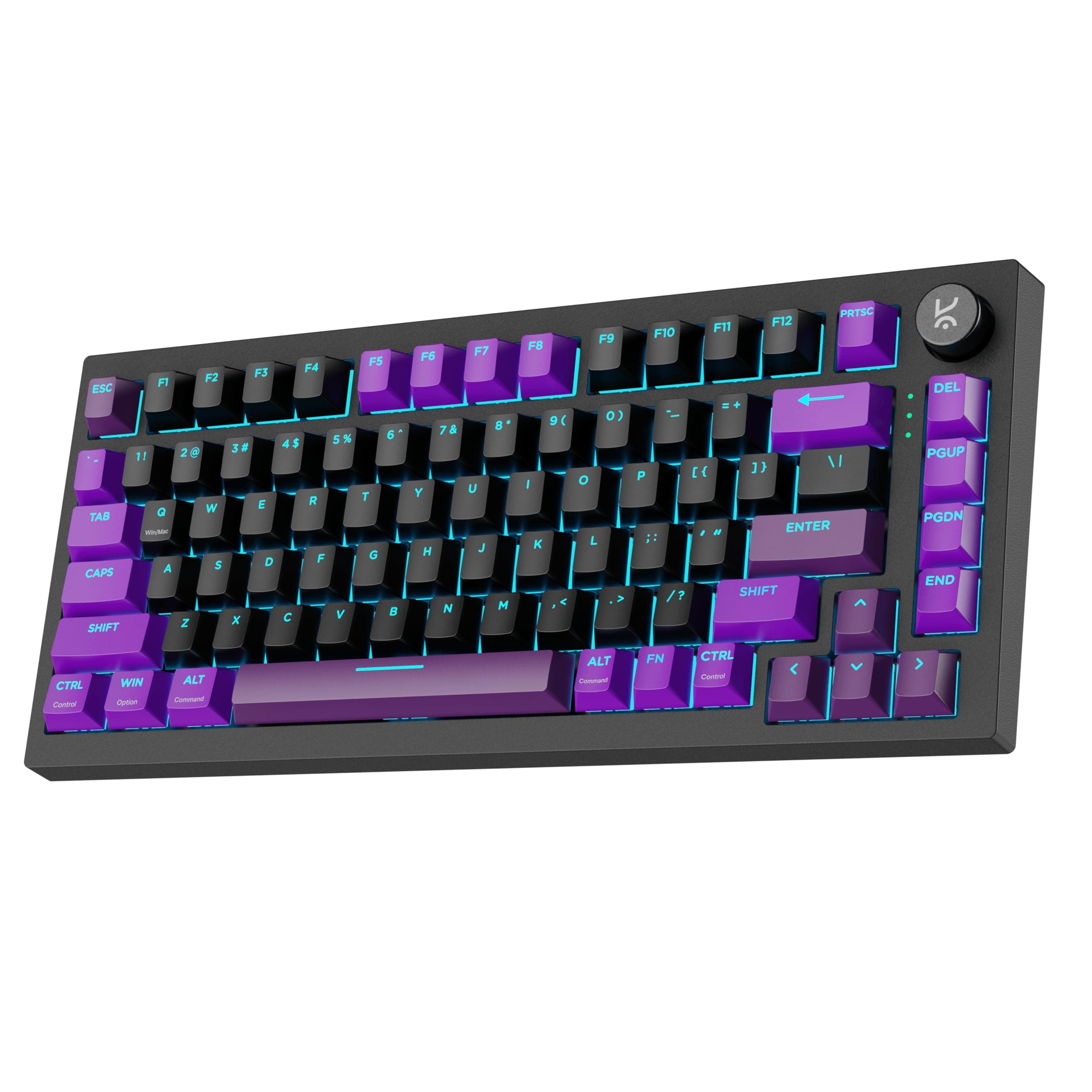 Kreo Swarm 75% Wireless Mechanical Keyboard with Pass-Through Keycaps, Advanced Web Software, Pre-lubed Switches, 5-pin Hot Swap PCB and 5 Layers Sound Absorption, Software Support