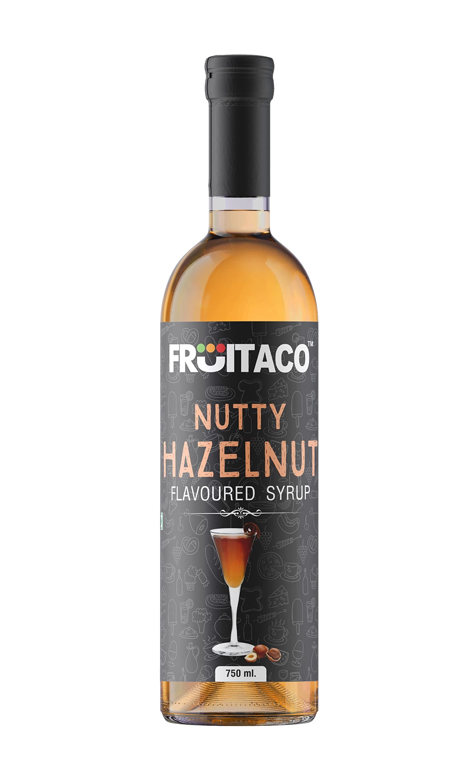 Fruitaco Hazelnut Syrup: Perfect Mixer For Enhancing Mocktails & Cocktails, Drinks, And Mojitos At Parties, Conveniently Packaged In A 750Ml Bottle For All Your Mixing Needs