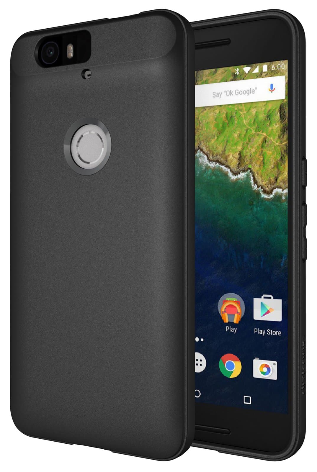 Nexus 6P Case, Full Matte Slim-Fit Flexible TPU Case for Huawei Nexus 6P (2015) - Black - (N6P-FM-BLK)