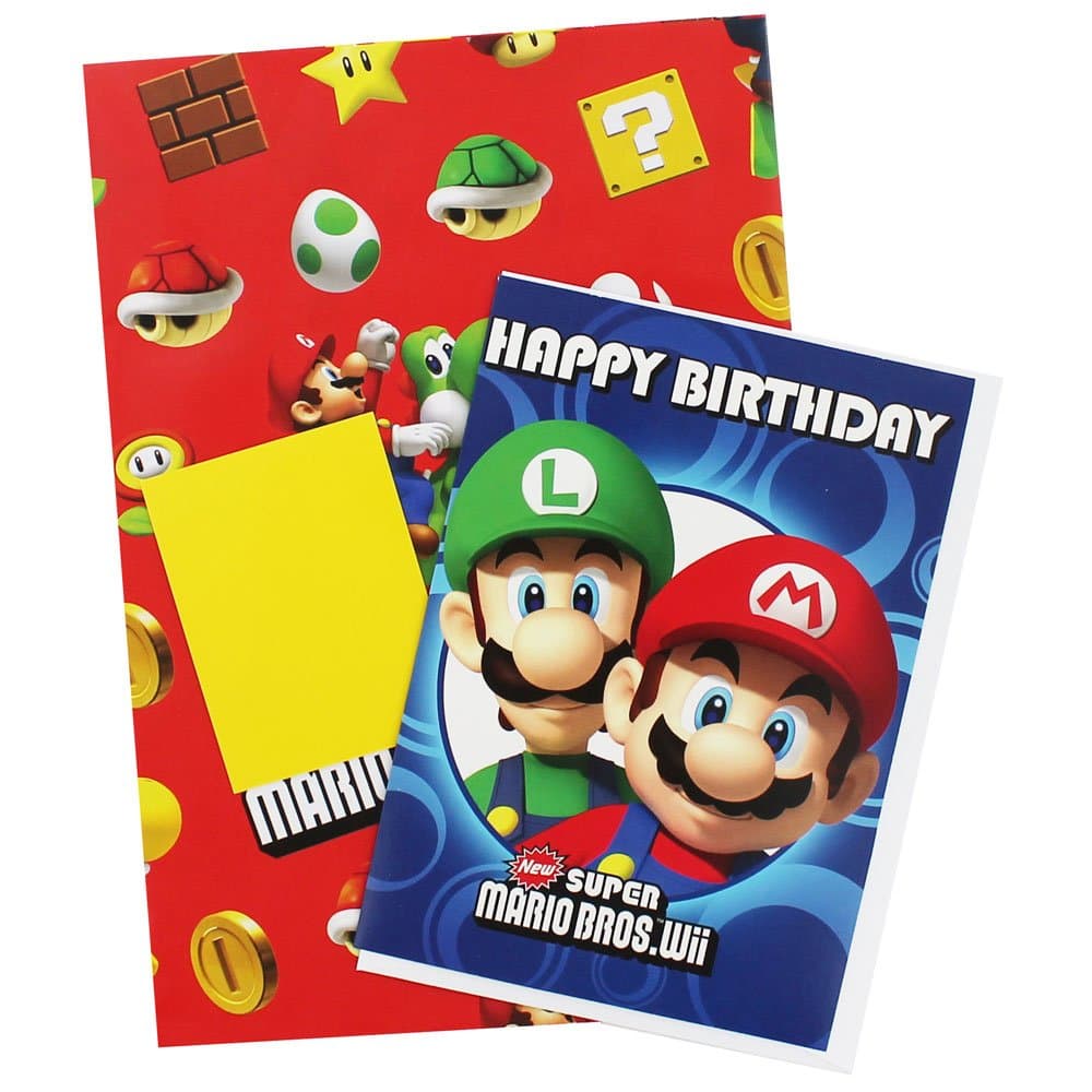 Super Mario Gift Wrap and Card Set