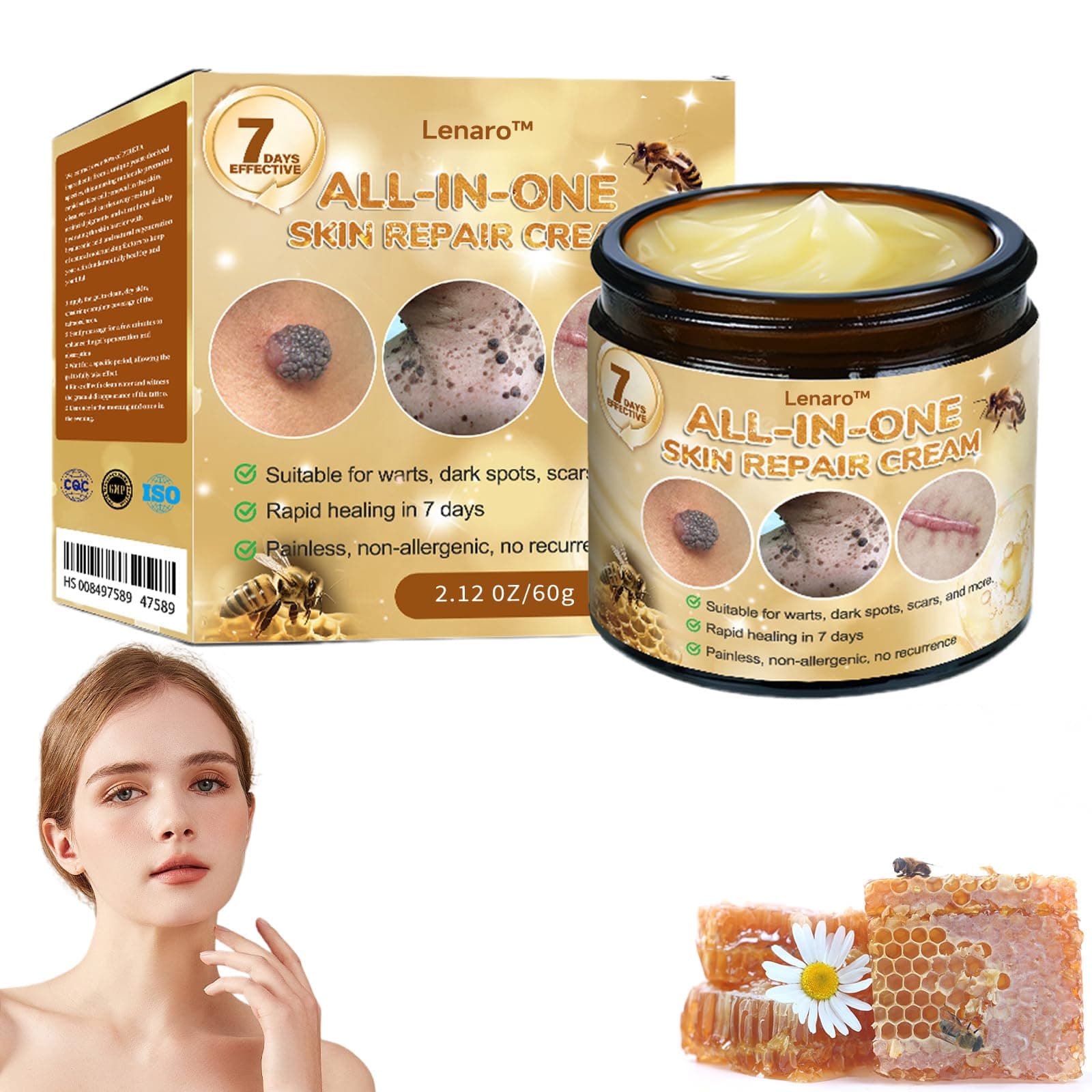 Bee Venom All-in-One Cream, Bee Venom Skin Treatment Cream, bee venom skin repair cream for Face and Body, Professional Moisturizing for All Skin Types (1)