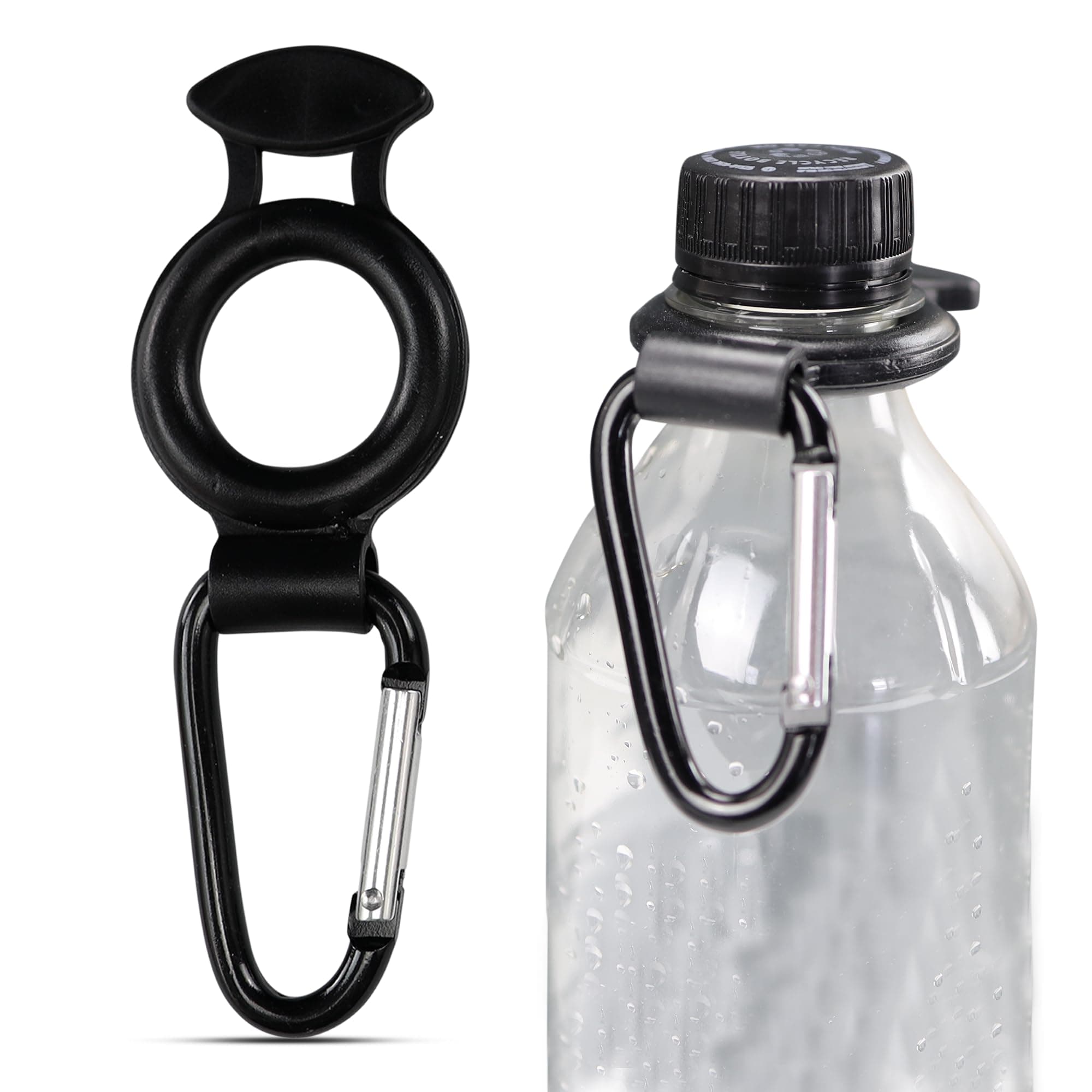 Iconikal 2-Pack Water Bottle Holder, Rubber Grip, Aluminum Carabiner, Travel Accessory