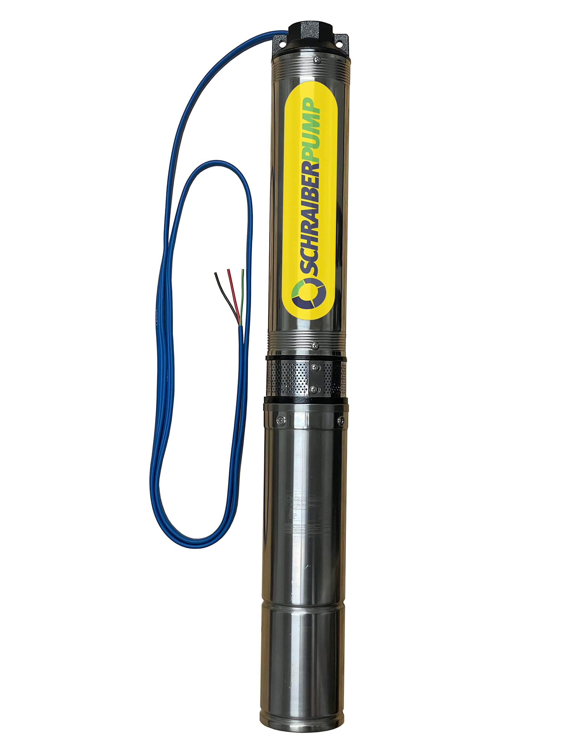 4" Deep Well Submersible Pump 4HP, 230v, NEW AXIAL LOAD DESIGN, 769'head, 330PSI max, 22GPM, 2wire, Thermal Protection, stainless steel,100% COPPER WINDING includes splice kit