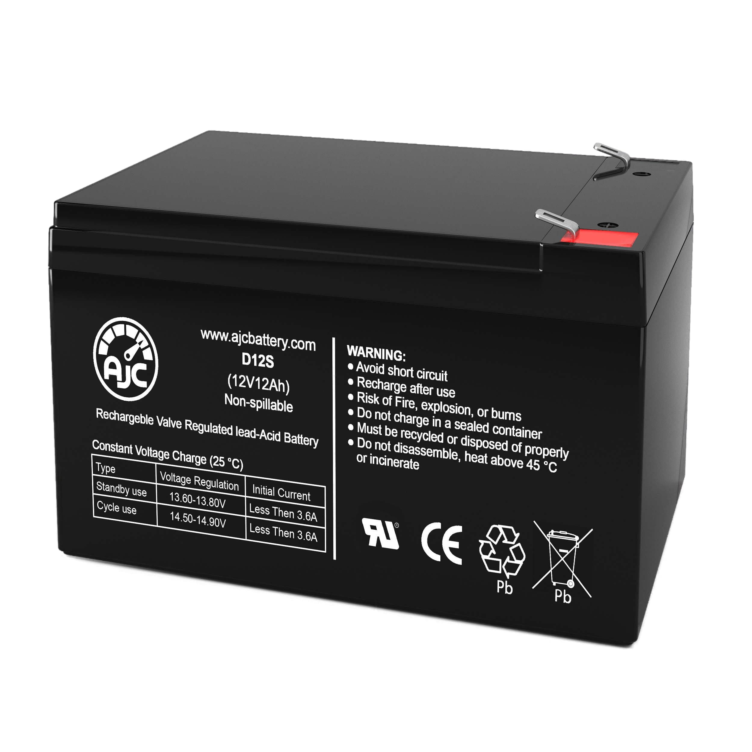 AJCBattery Compatible with Invacare Zoom HMV 300 12V 12Ah Mobility Scooter Battery