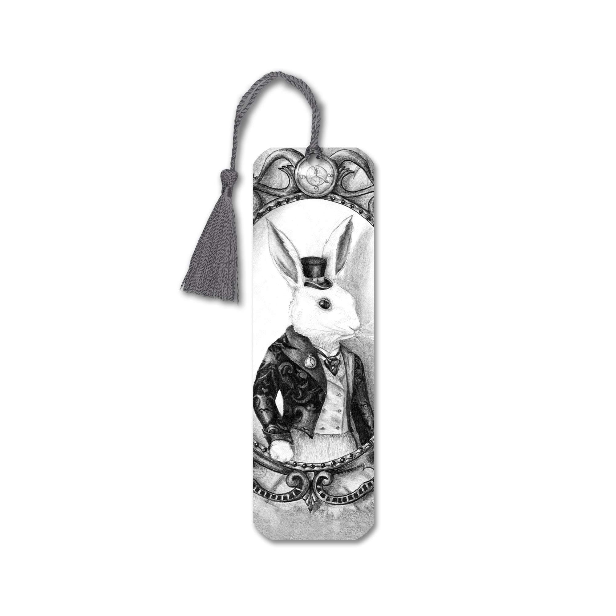 White Rabbit Bookmark/Alice's Adventures in Wonderland Art/Bunny Bookmarker/Fairy Tale Character/Fantasy Artwork