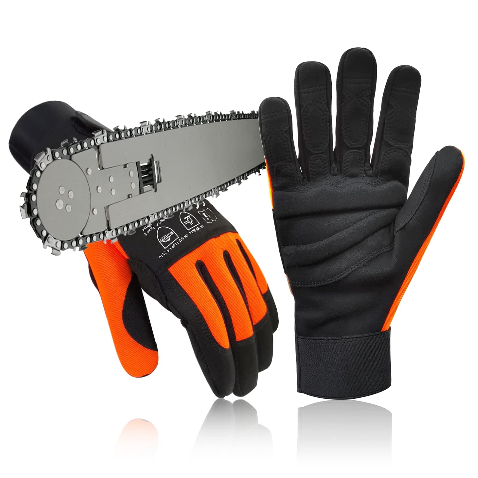 Intra-FIT Chainsaw Protective Gloves EN ISO 11393-4 with Left Hand Protection, Forestry Cut Protection Gloves for Chainsaw