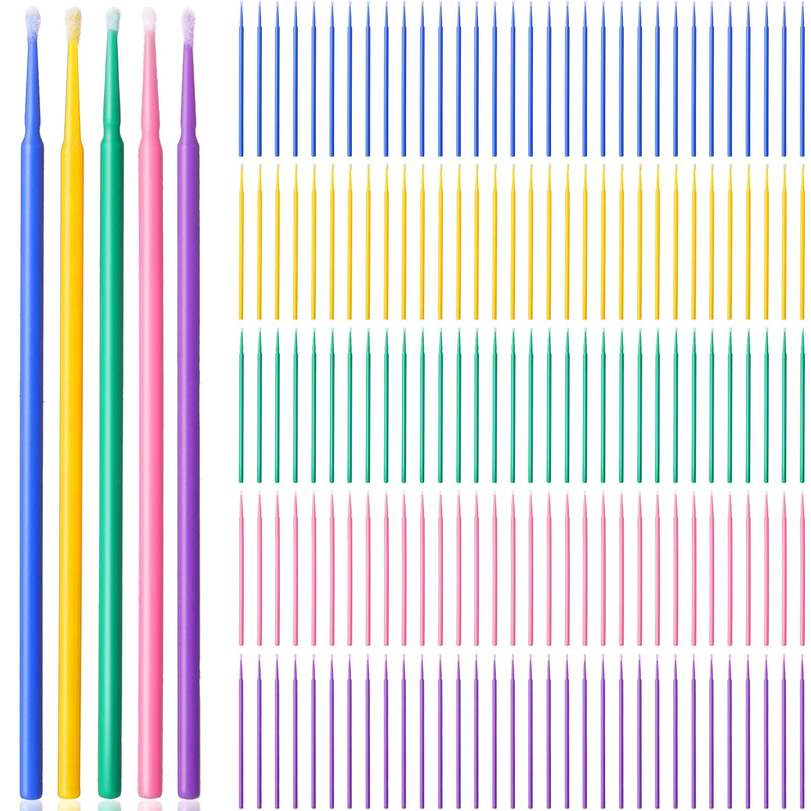 Sewing Machine Cleaning Swabs Micro Applicator Brushes Disposable Clean Brushes Micro Swab Pointed Tips Multi Colored Lab Swabs for Cleaning Paint Sewing Machine, 3 Size (500 Pcs)