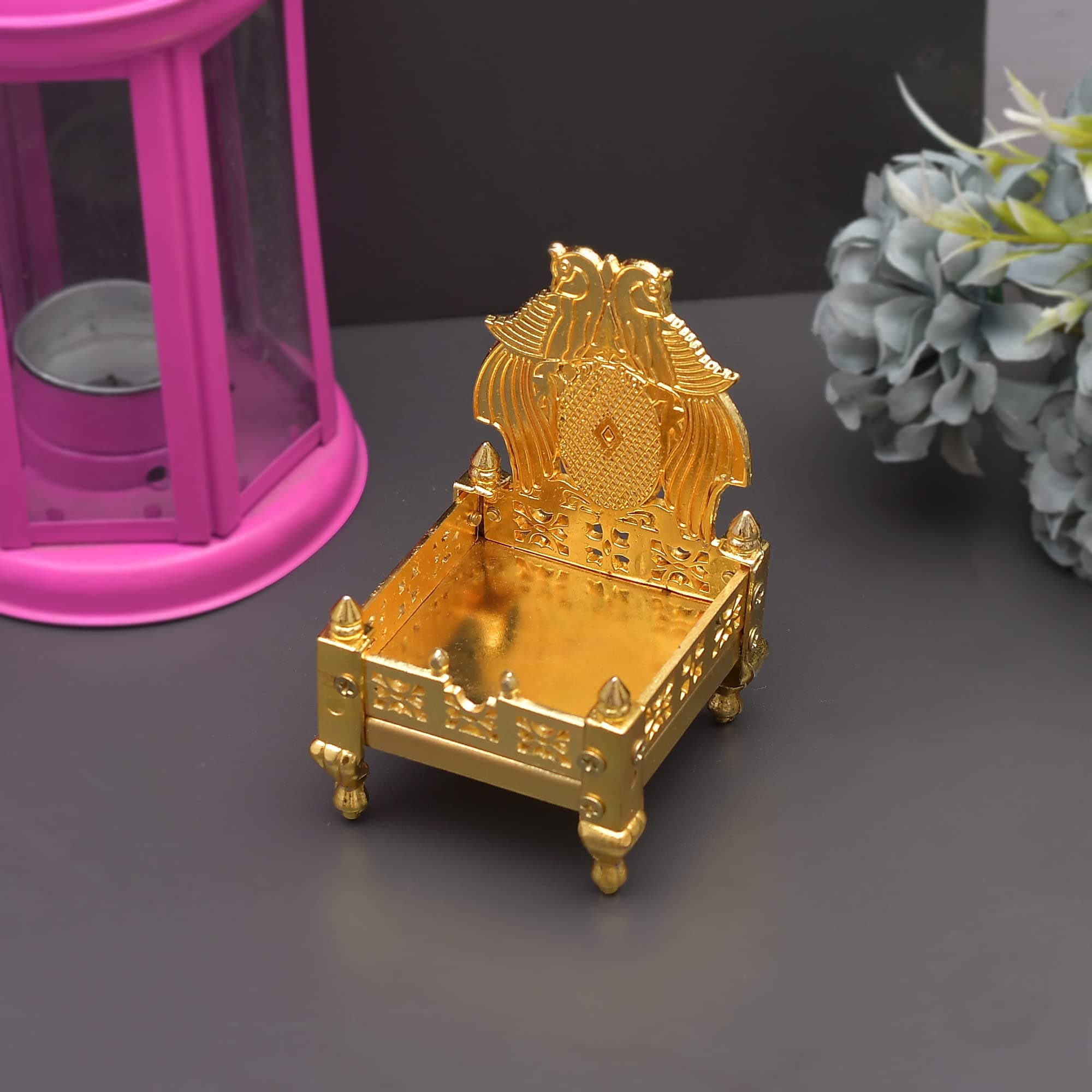Throne for God showpieces Idols and Figurines - Ideal for Diwali and Home navarathri Festival Pooja Room Decoration Gifts