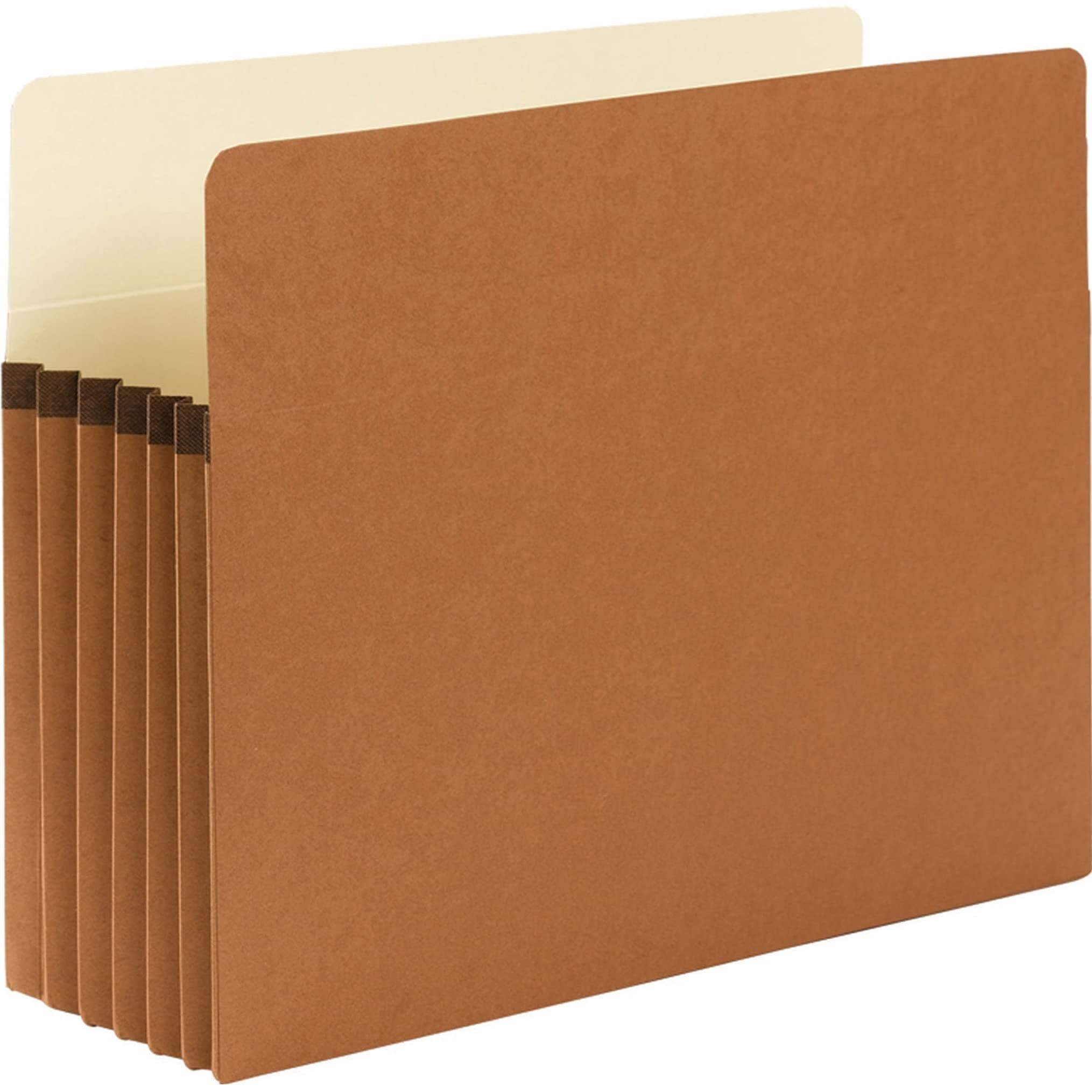 File Pocket, Straight-Cut Tab, 5-1/4" Expansion, Letter Size, Redrope, 50 per Carton (73810)