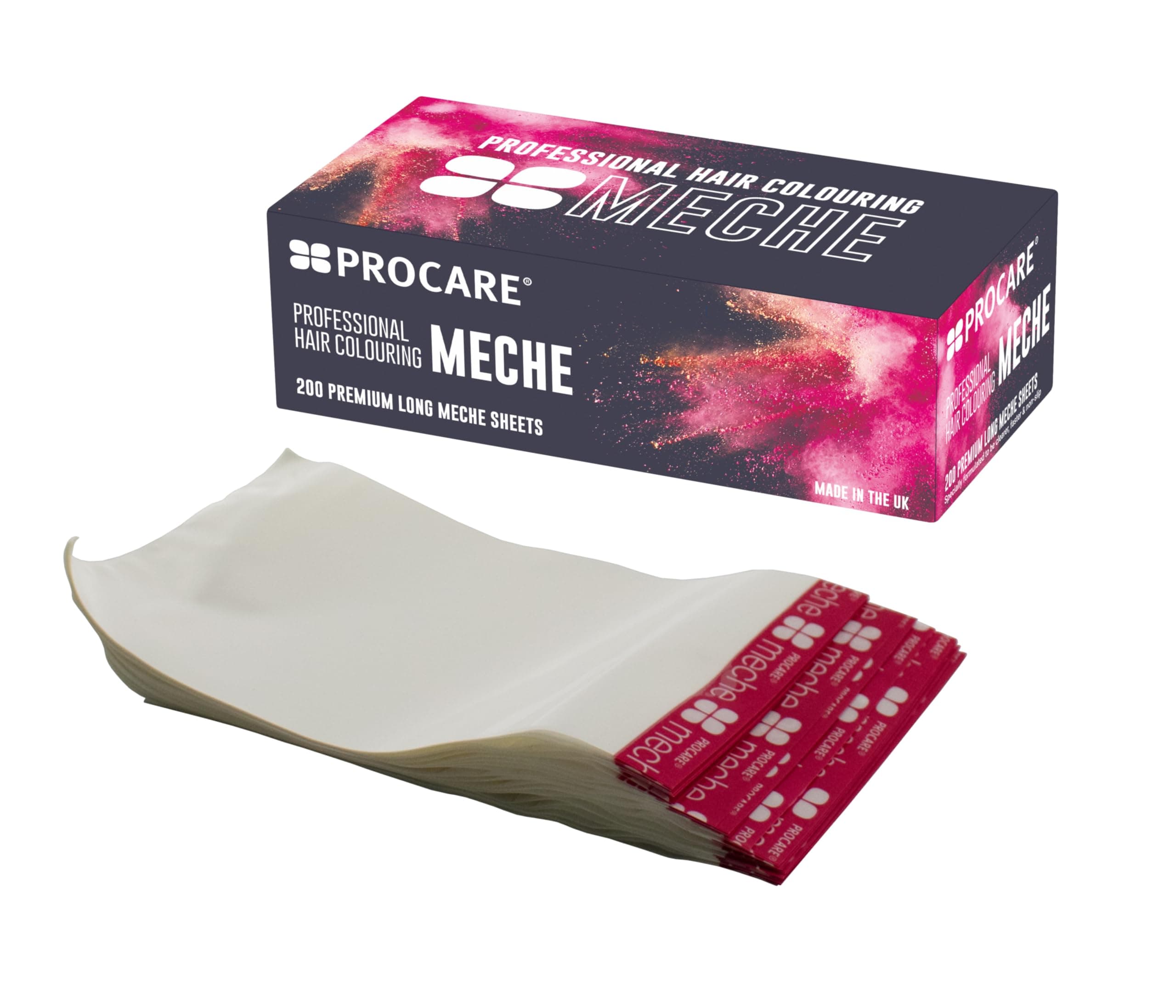 Procare 200x Long Meche Strips (100mm x 192mm) - Hair Meche Strips to Use as Foil Alternative. Salon & Styling Equipment. Hair Accessories for Professional Use.