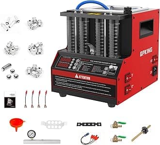 CT160 Fuel Injector Cleaner and Tester, Professional 11-in-1 Ultrasonic Cleaning Machine, Heats Fluid to 45°C,4-Cylinder Fuel Injector Cleaner 28KHz,with Drain Valve,110V/220V for Car,Truck,Motorcycle