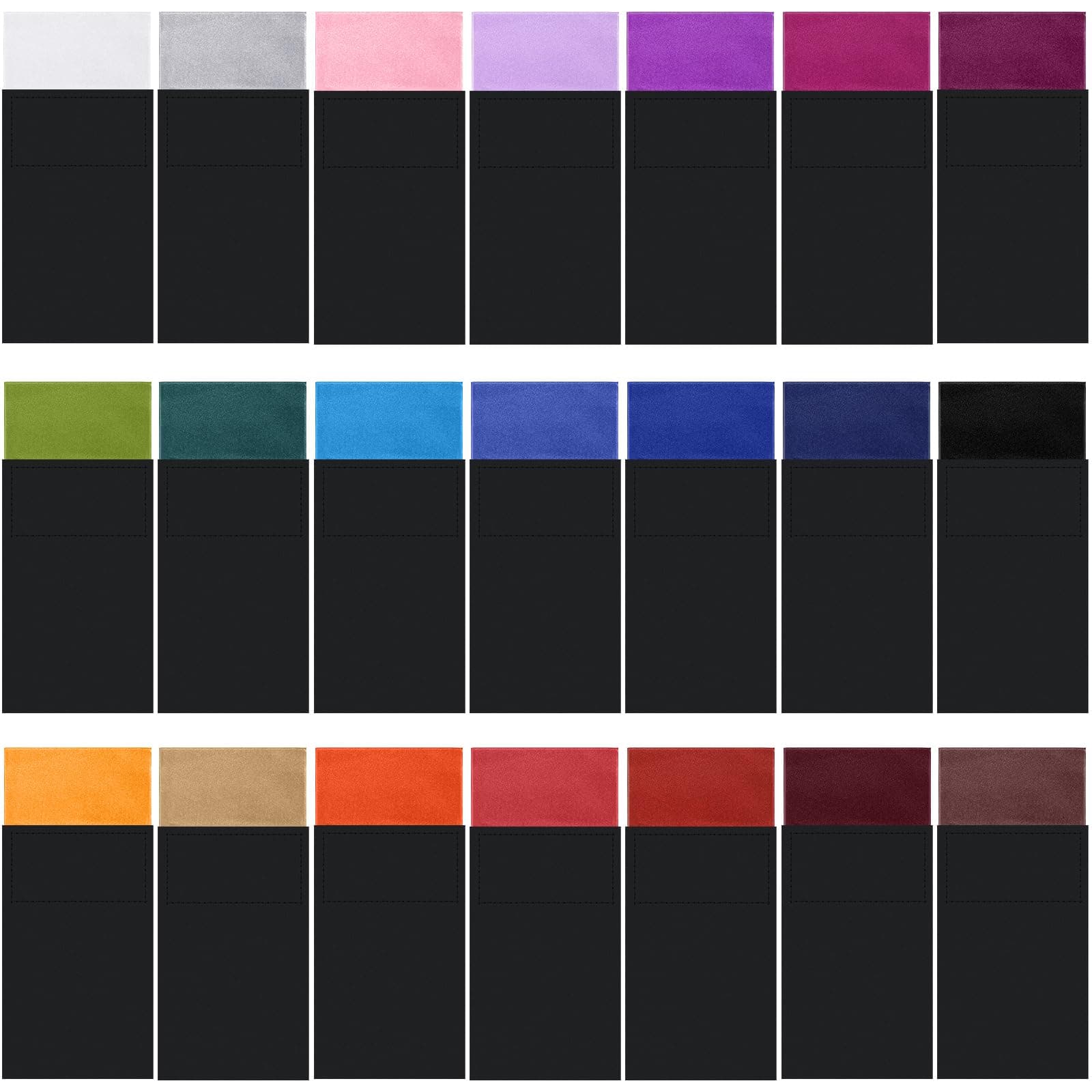 21 Pcs Prefolded Pocket Squares for Men Flat Polyester Rectangular Pocket Square Masculine Suit Handkerchief on Card, 21 Colors