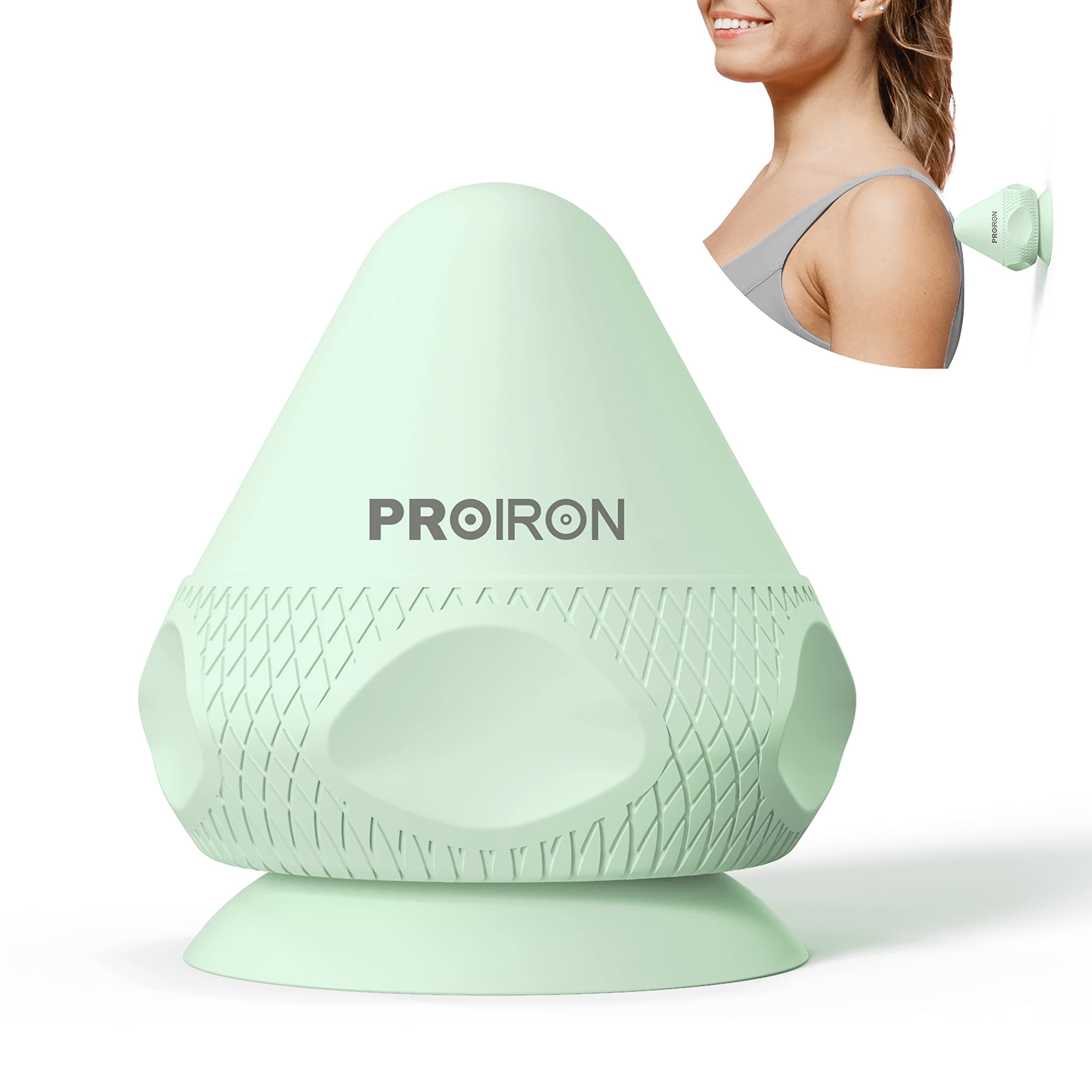 PROIRON Massage Ball, Fascia ball for Deep Tissue Massage Suction Cup Massage ball-Lacrosse/Spiky Ball for Back, Feet, Shoulders, Exercise，Yoga, Pain and Stress Relief-green