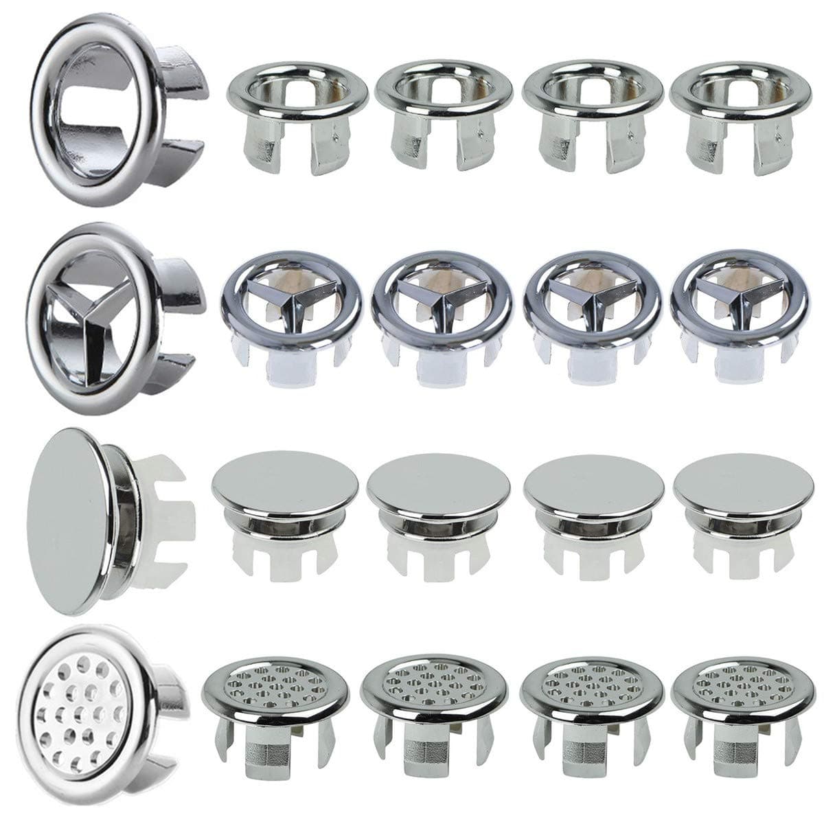 20 Pcs Sink Overflow Cover Round Basin Overflow Drain Cap Sink Overflow Ring for Bathroom Kitchen