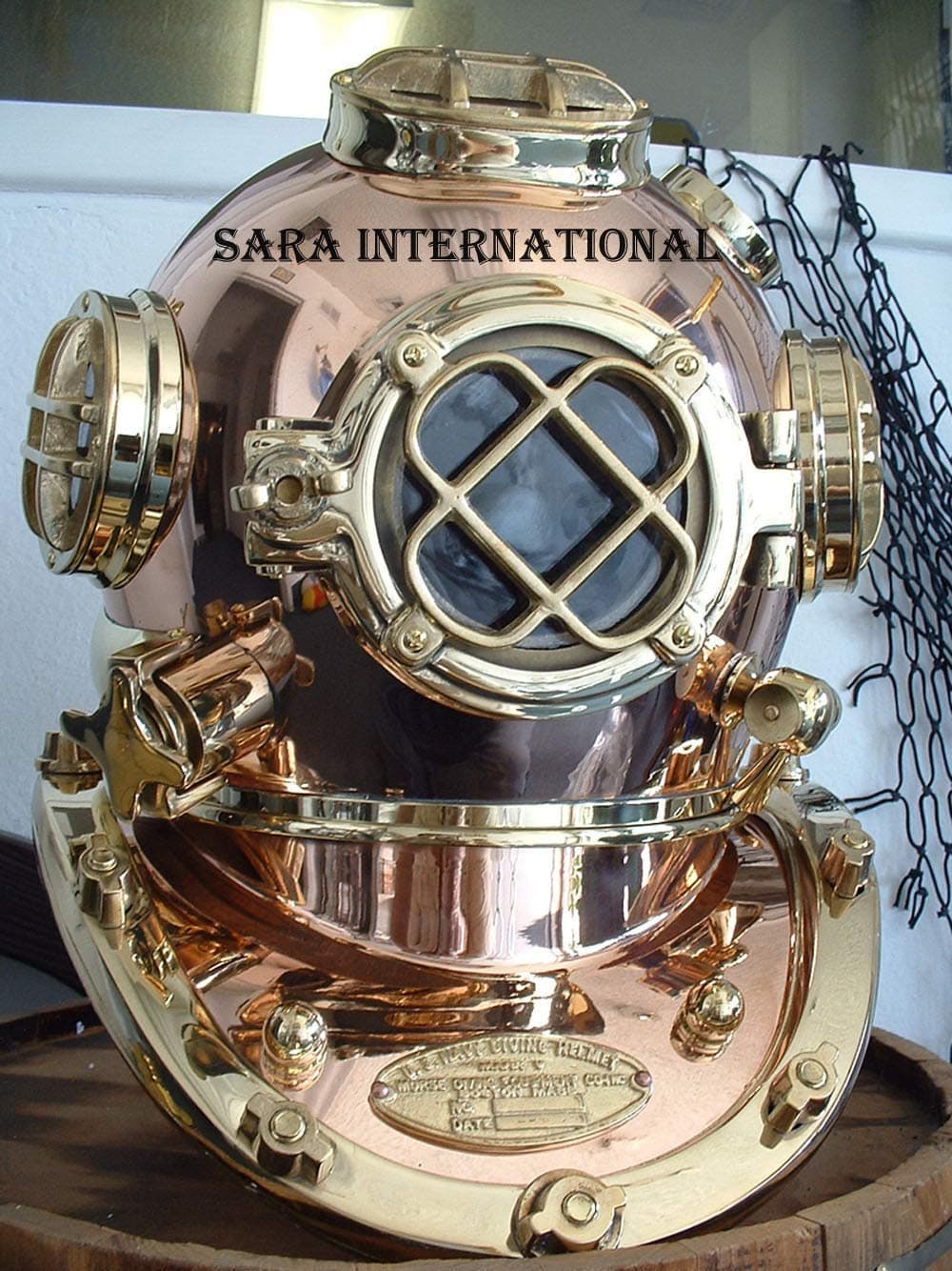 Medieval Replicas Antique Morse U.S Navy Diving Divers Helmet Solid Copper & Brass Full Size 18