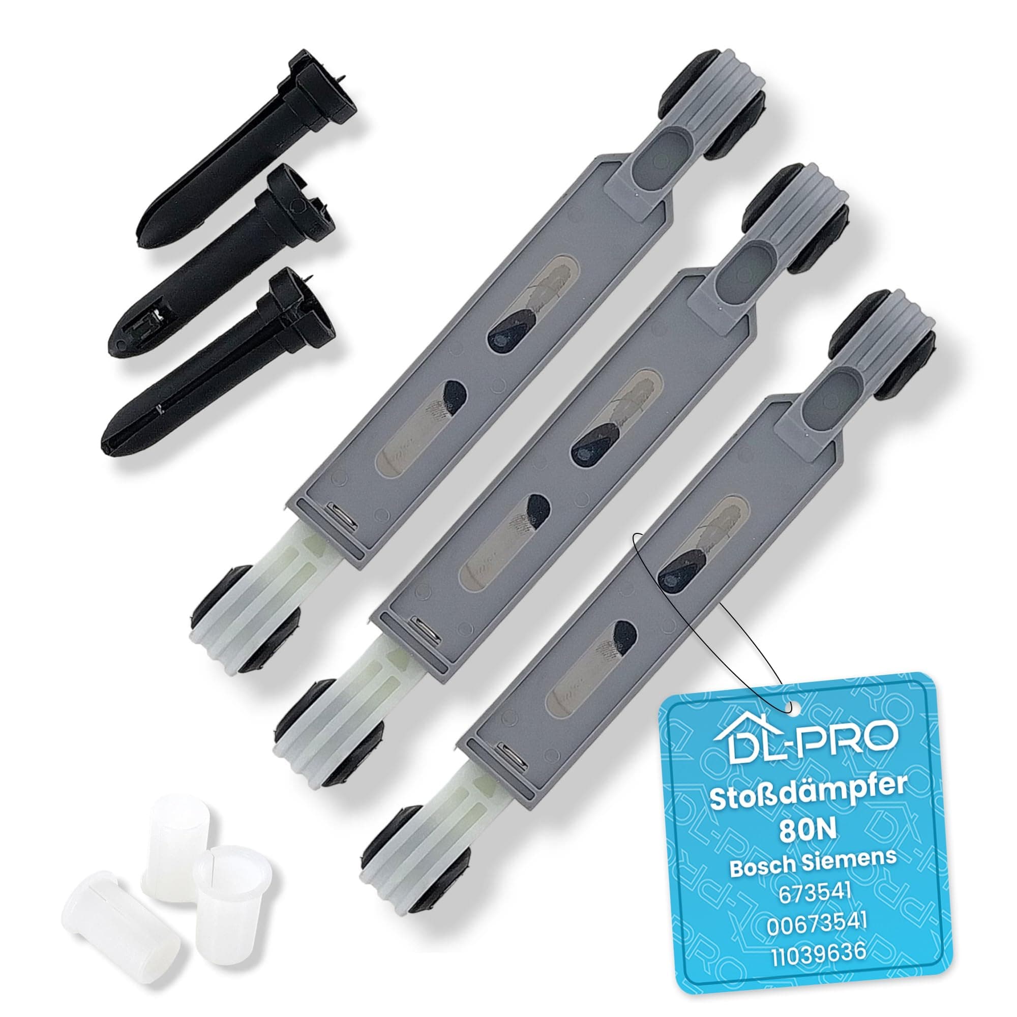 DL-pro 3 x Shock Absorbers Suspa 80N for Bosch Siemens 673541 00673541 11039636 Friction Damper Vibration Damper for Washing Machine