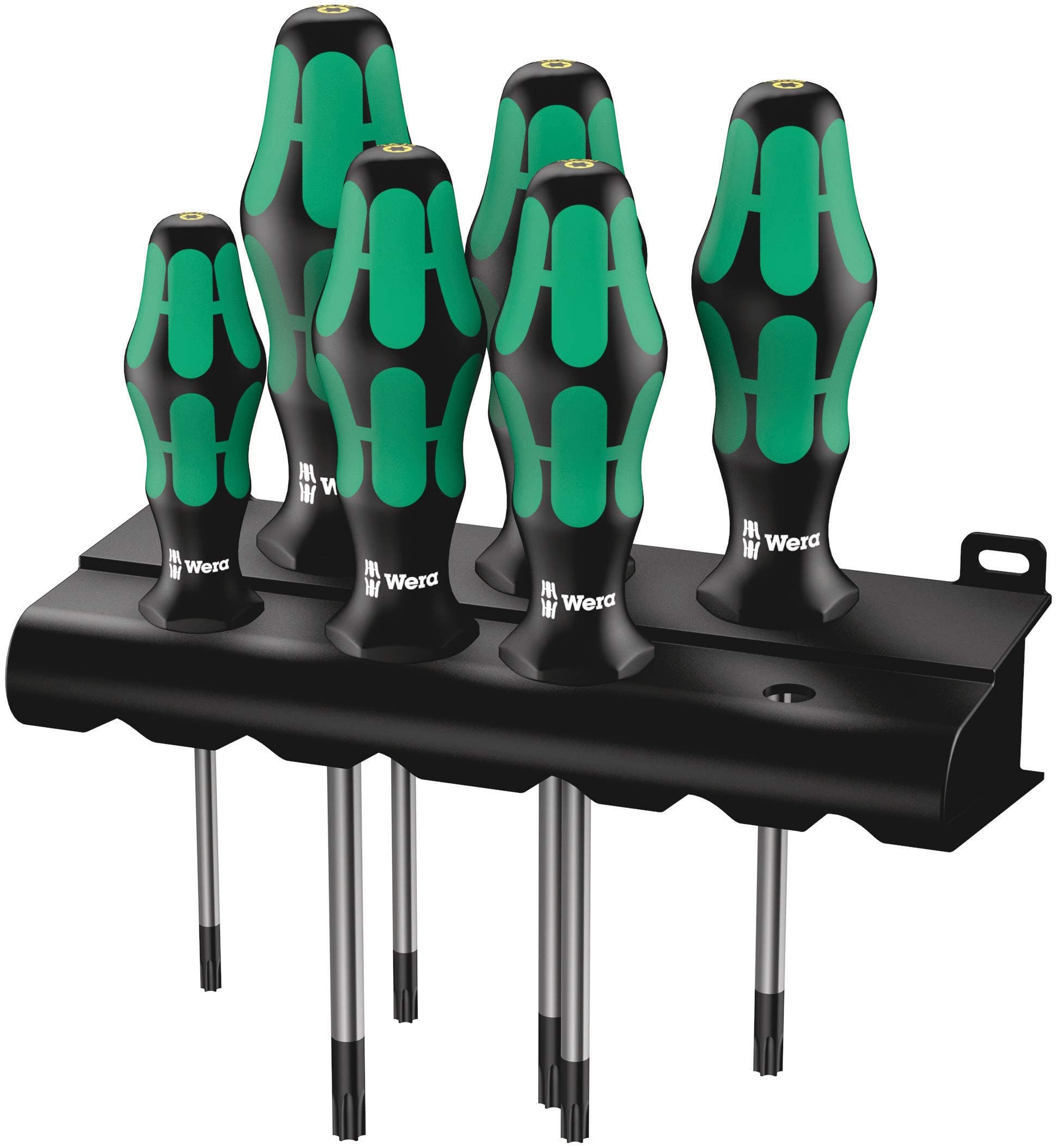05028059001 Kraftform Plus 367/6 HF Torx HF Screwdriver Set and Rack, Lasertip, With Holding Function, 6-Piece,MULTI,TX8x60mm, TX10x80mm, TX15x80mm, TX20x100mm, TX25x100mm, TX27x115mm, TX30x115mm