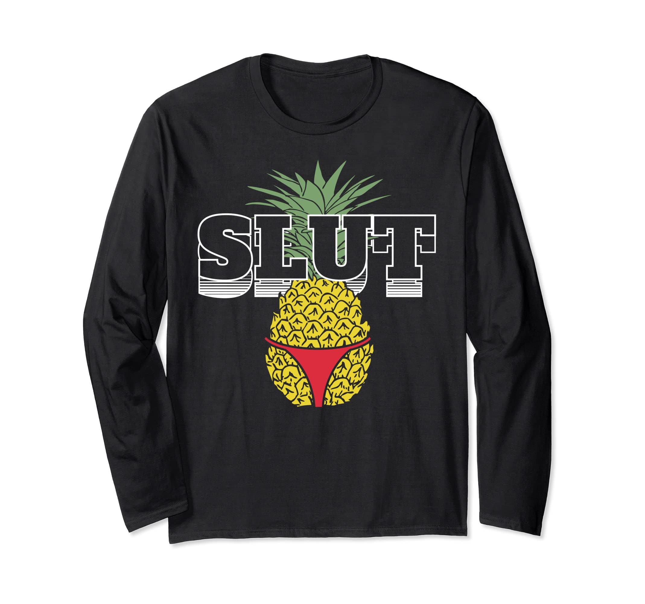 Funny Vintage Pineapple Slut Yellow G-String Long Sleeve T-Shirt