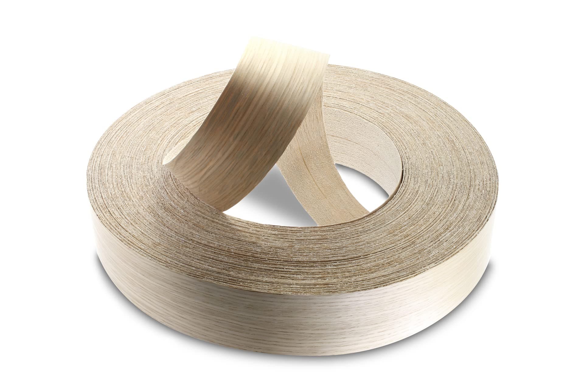 WoodPress® 50mm Real Oak Pre-Glued Veneer Edging Tape – 50m Trade Roll – Iron-On Wood Application