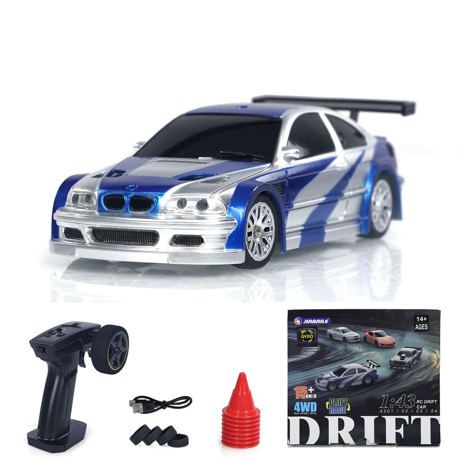 RTR RC Race Car Gyro 4 * 4 Fully Proportional Control Speed Mini Car 1/43 for Ages 14+,US in Stock