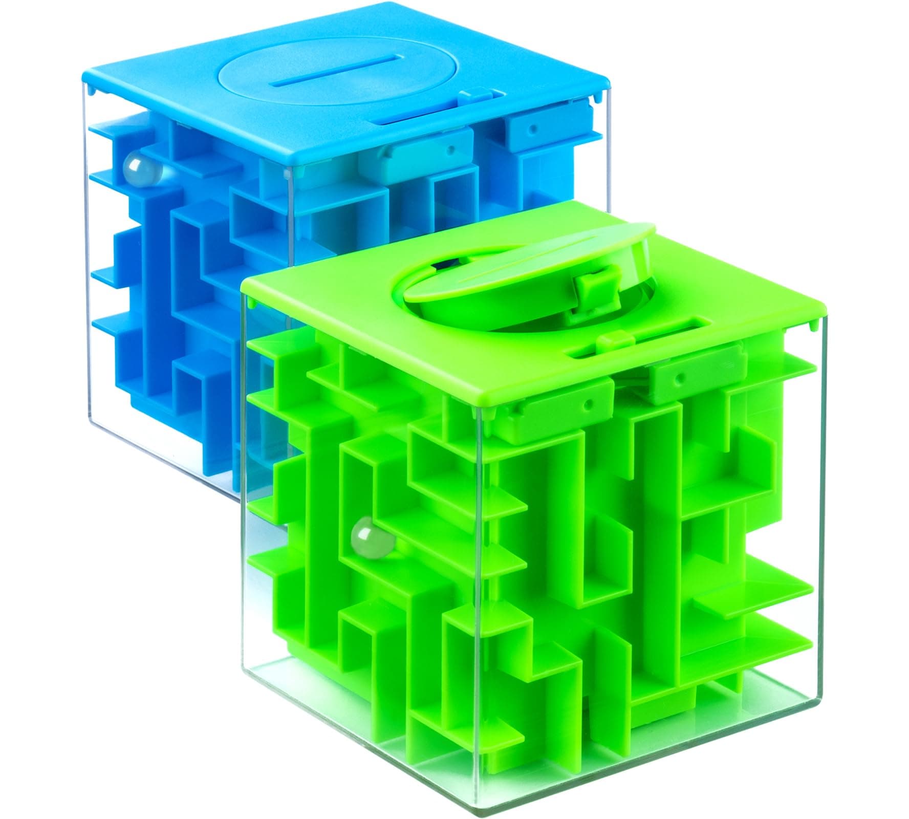 Money Maze Puzzle Box 2 Pack, Makes Cash Gift Giving More Fun - Challenging Money Labyrinth and Brain Teasers for Kids and Adults