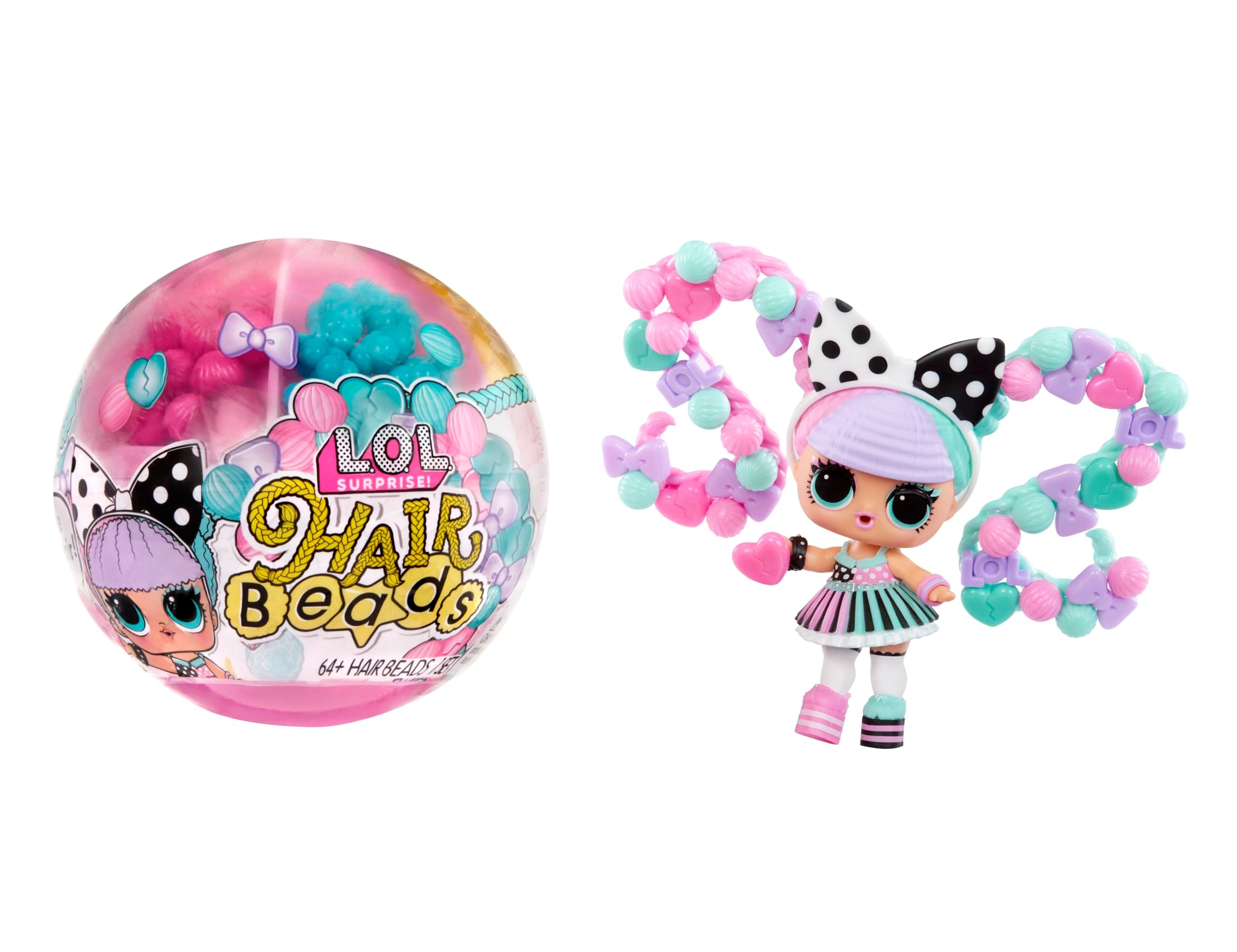 L.O.L. Surprise! LOL Surprise Hair Beads Tots with 60+ Hair Beads, Collectible Doll, DIY Hairstyles, Hair Beads Doll - Great Gift for Girls Age 3+