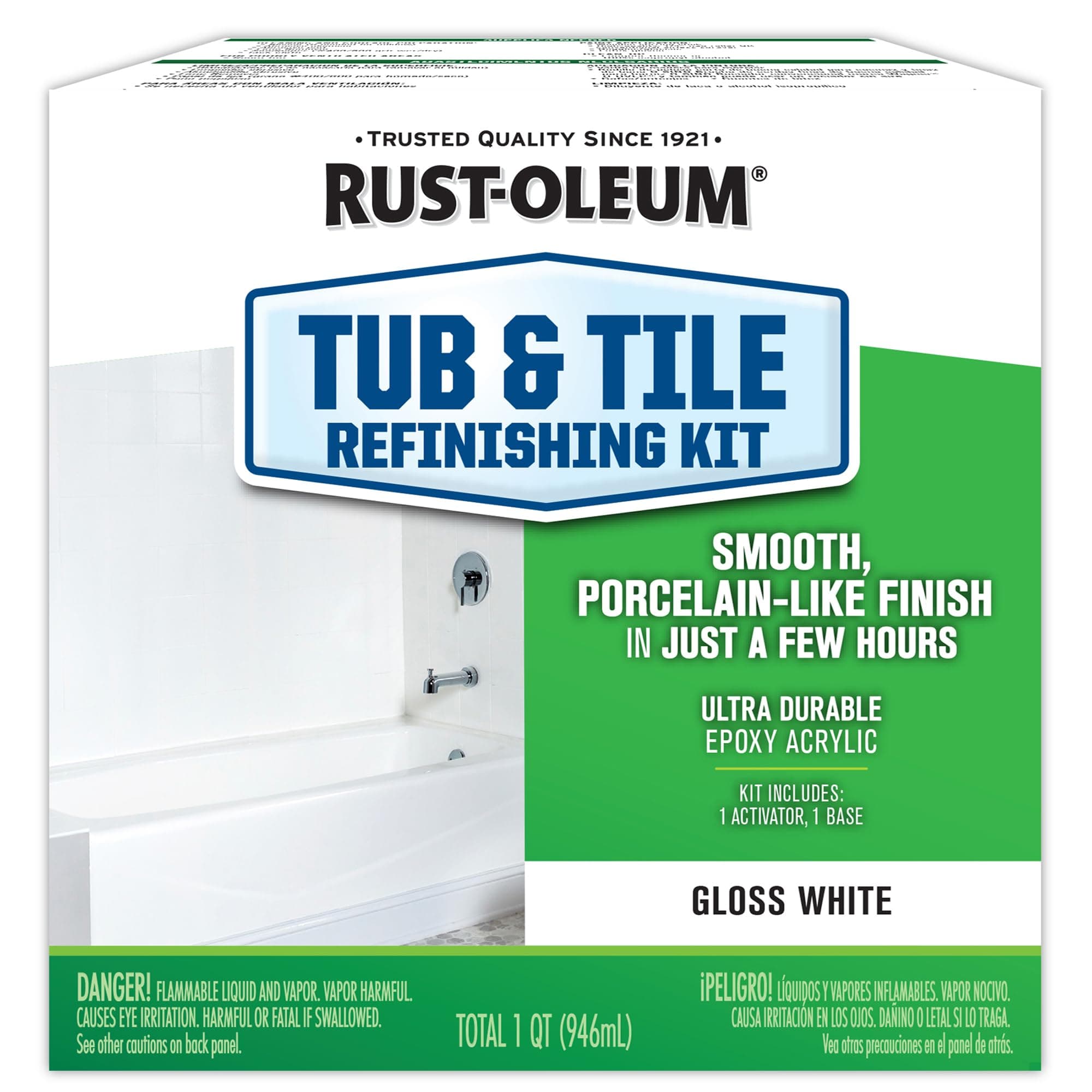 384165 Tub and Tile Repair 2-Piece Kit, Bright White, White