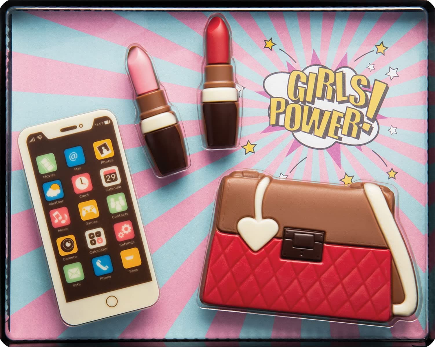 Weibler Chocolate Gift Set Girl Power, 4.77oz. Holiday Stocking Stuffer for Kids