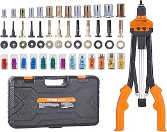 Rivet Nut Tool, 16 inch Rivnut Tool Kit with 13PCS Metric and SAE Mandrels, 186PCS Rivet Nuts, Semi-auto Retraction, M3, M4, M5, M6, M8, M10, M12, 1/4-20, 5/16-18, 3/8-16, 1/2-13, 8-32, 10-24