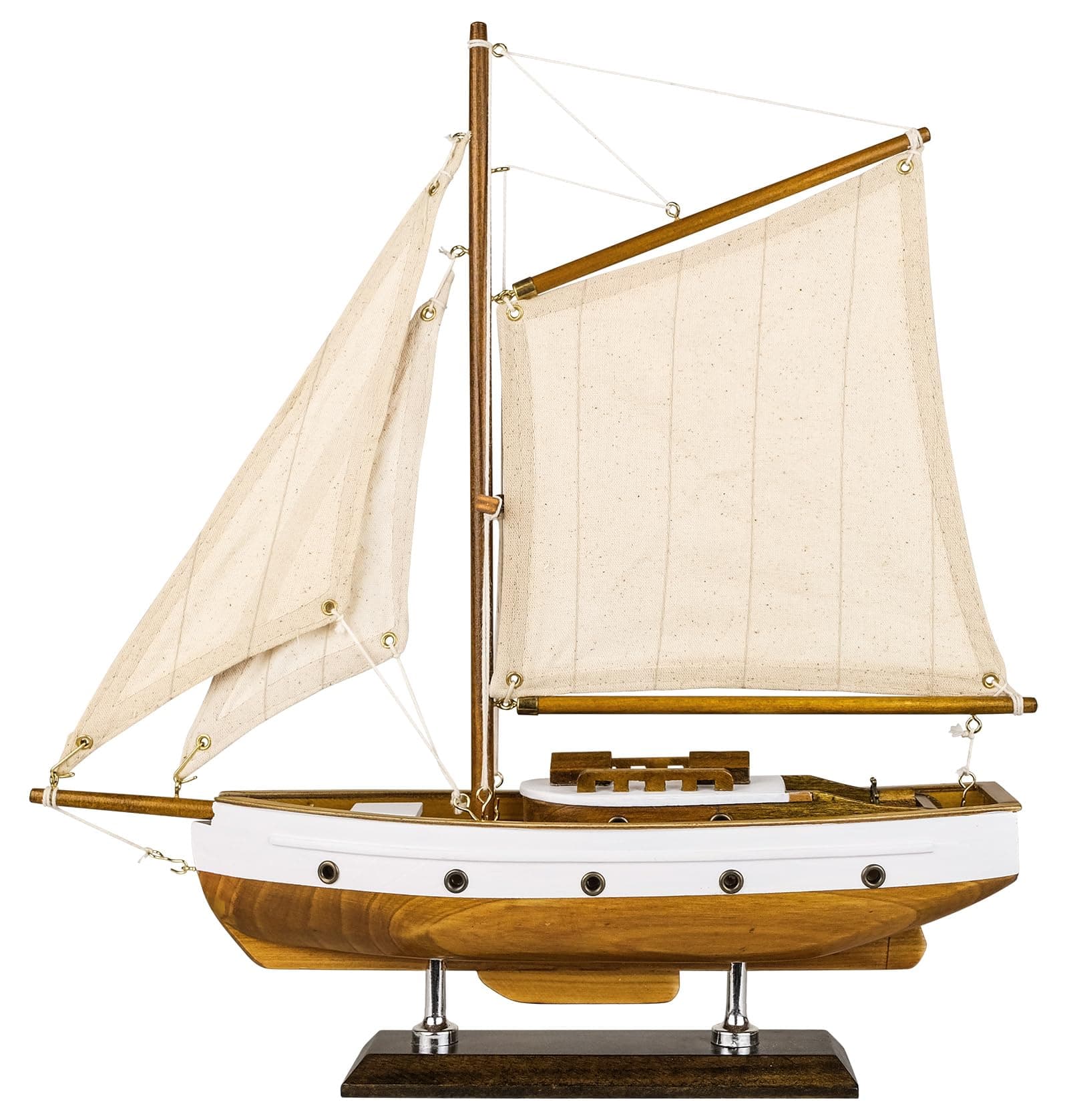 HOME DECOR SAILINGSTORY Wooden Sailboat Sail Boat Model Ship Sailing Yacht for ation Wood Color