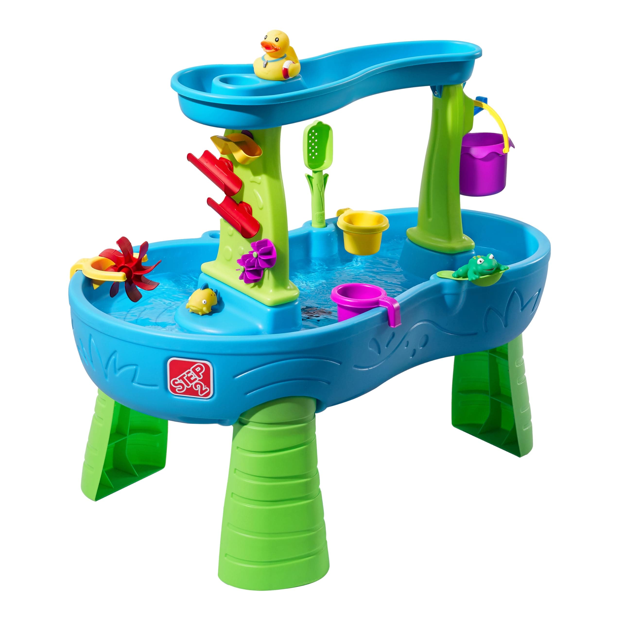 Step 2 Rain Showers Splash Pond Water Table Kids Water Play Table with 13-Pc Accessory Set