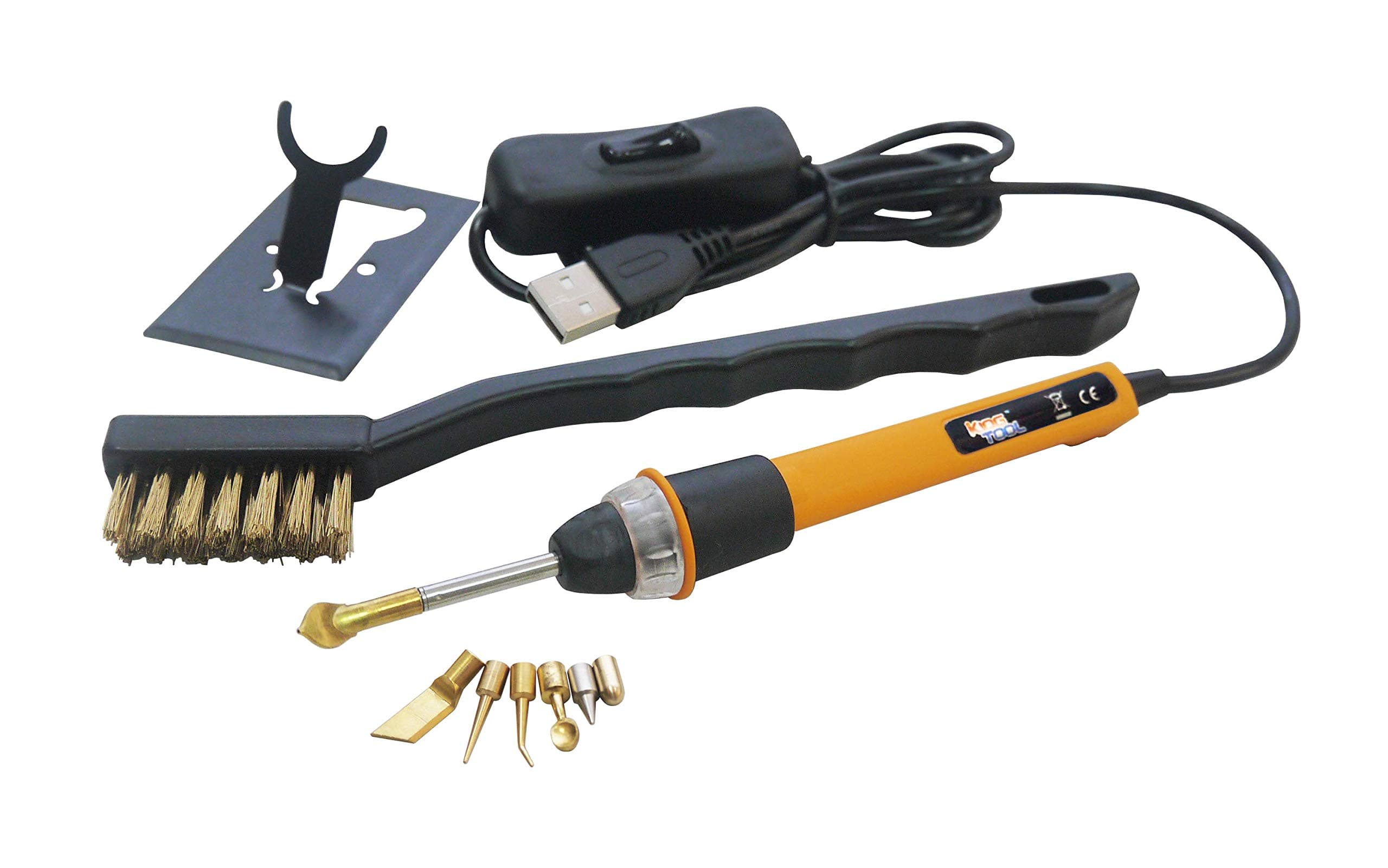 KINGTOOL 3D Printing Smoothing Tool Kit, 3D Printing Modify Finishing Tool, Cleaning Needle, Scarper (USB Powered) (Yellow)