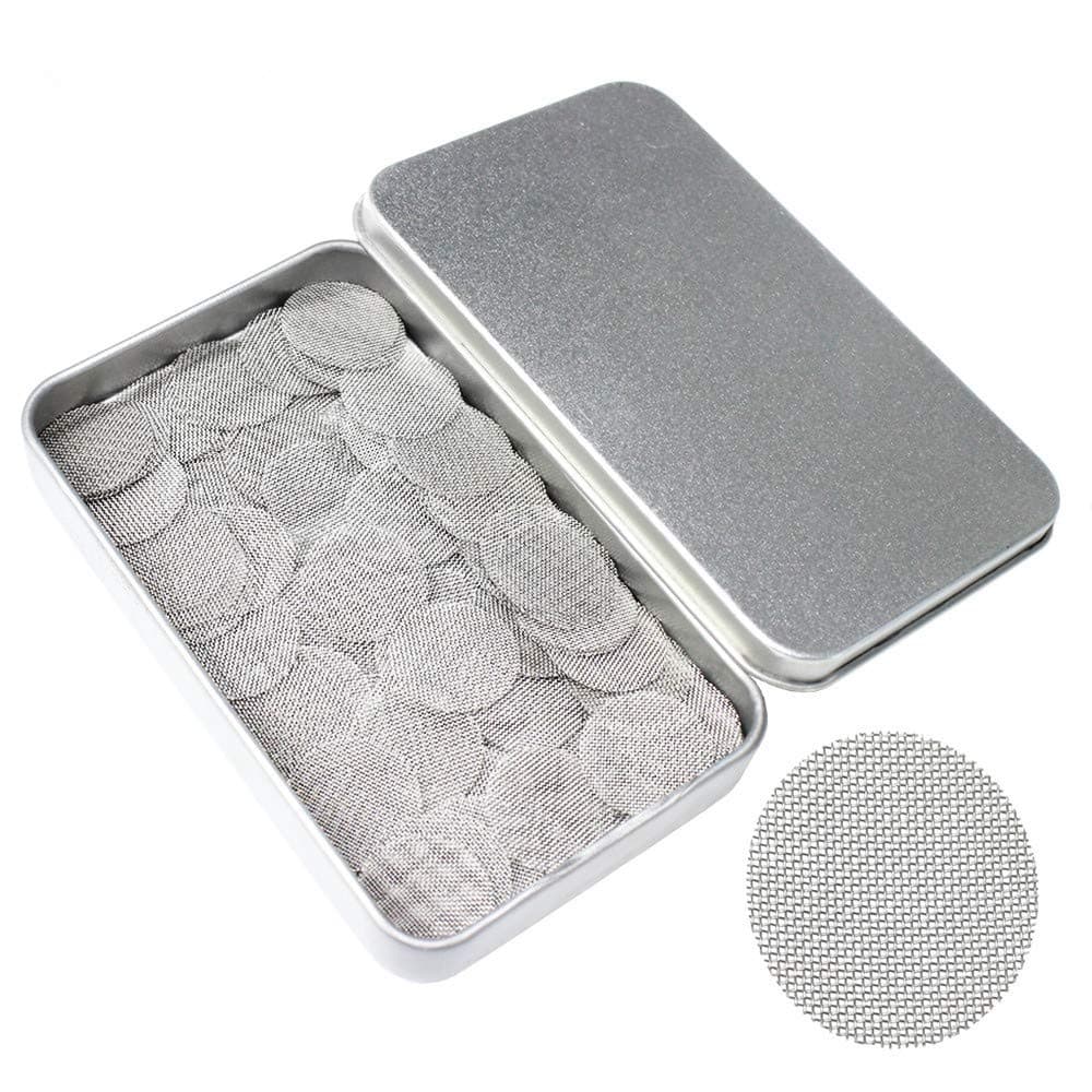 150 Pieces Pipe Screens, 3/4"(0.75") Stainless Steel Screens for Pipes, Pipe Screen Filters with Storage Box