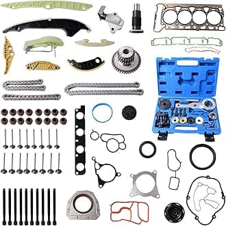 Timing Chain Kit wiht Tool Kit for 2009-2015 Audi A4 Q5 TT, for VW Jetta Golf GTI, Fit for 2.0T CAEB CCTA Engine, Include Valve Cover Gasket Set, Durable OE Standard Engine Timing Replacement Parts