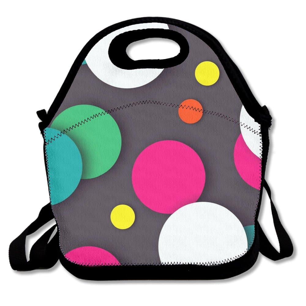 MAGGIE SALAS Circular Pattern Leisure Lunch Bag Travelling Picnic Storage Bags Backpack Handbag