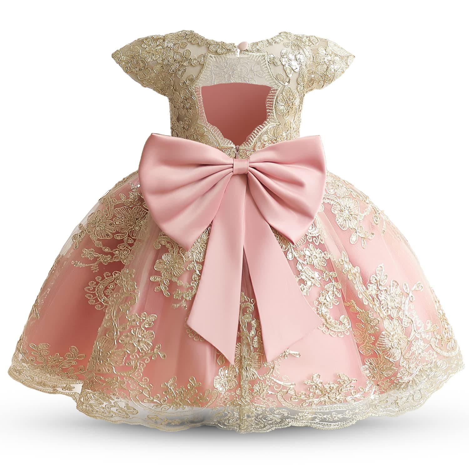 Girls' Tulle Flower Princess Wedding Dress for Toddler and Baby Girl