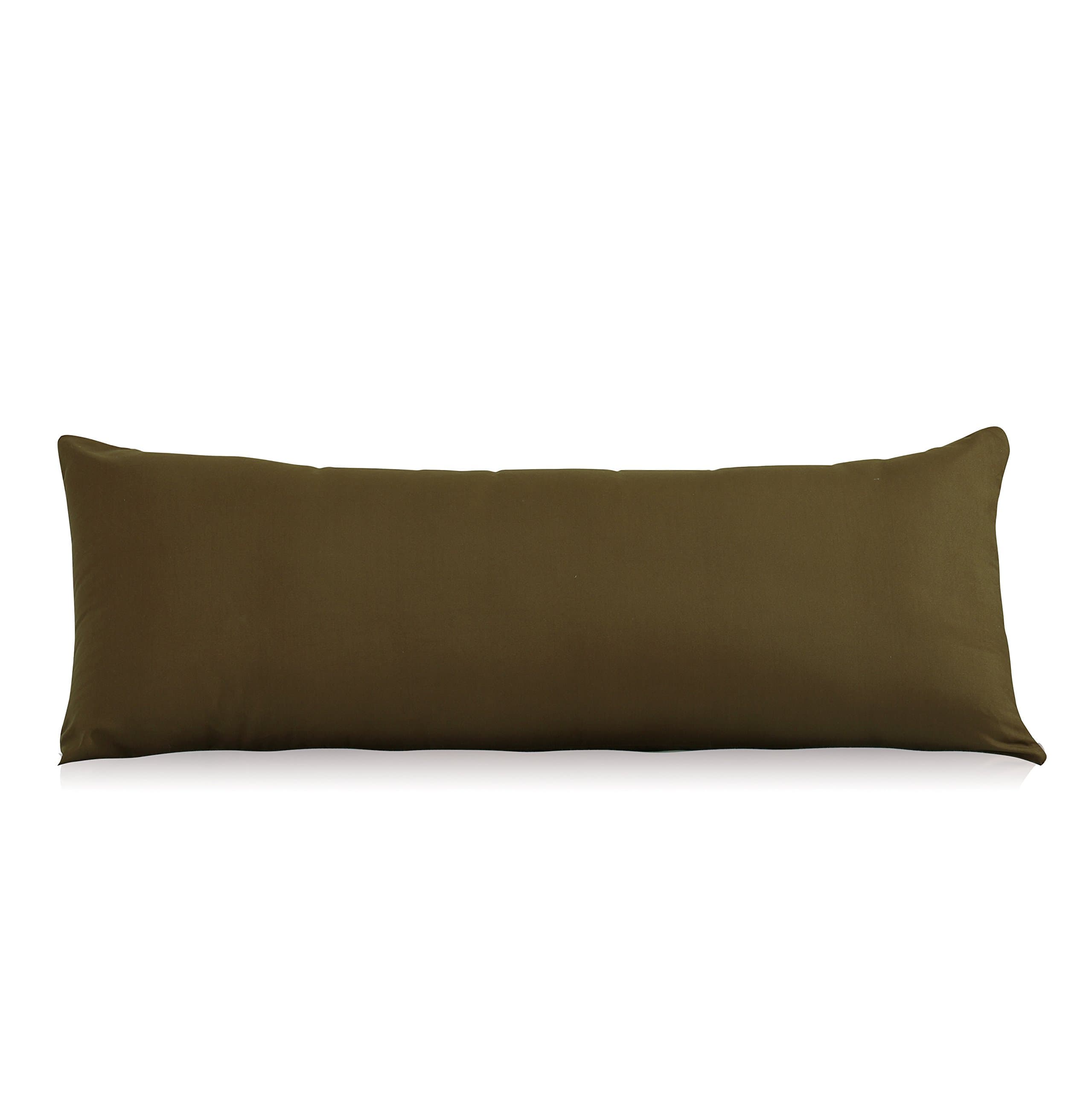 EVOLIVE Ultra Soft Microfiber Body Pillow Cover/Pillowcases 21"x54" with Hidden Zipper Closure(21"x54" Body Pillow Cover, Coffee)