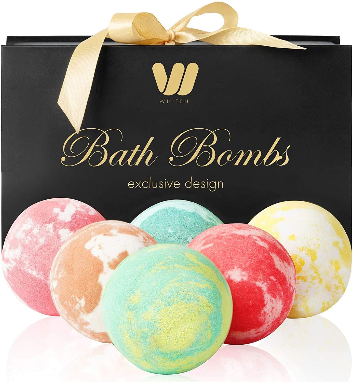 6 Organic & Natural Bath Bombs, Handmade Bubble Bath Bomb Gift Set, Rich in Essential Oil, Shea Butter, Coconut Oil, Grape Seed Oil, Fizzy Spa to Moisturize Dry Skin, Perfect Gift idea for Women