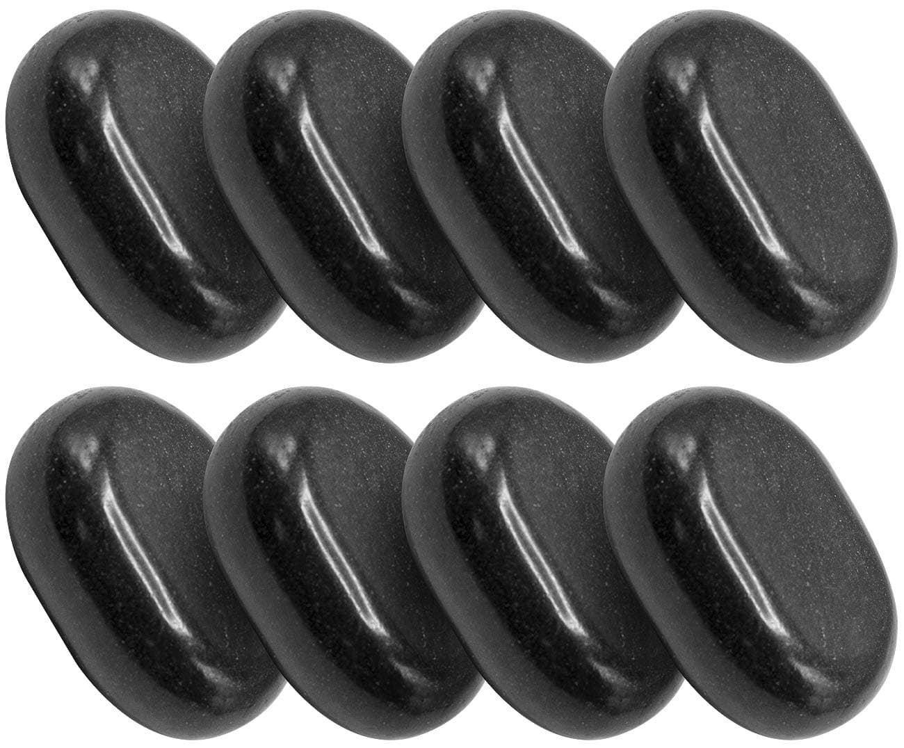 Sivan Health and Fitness 8-Piece Large Black Basalt Hot Stone Set - Great for Spas, Massage Therapy, Relaxation, and more