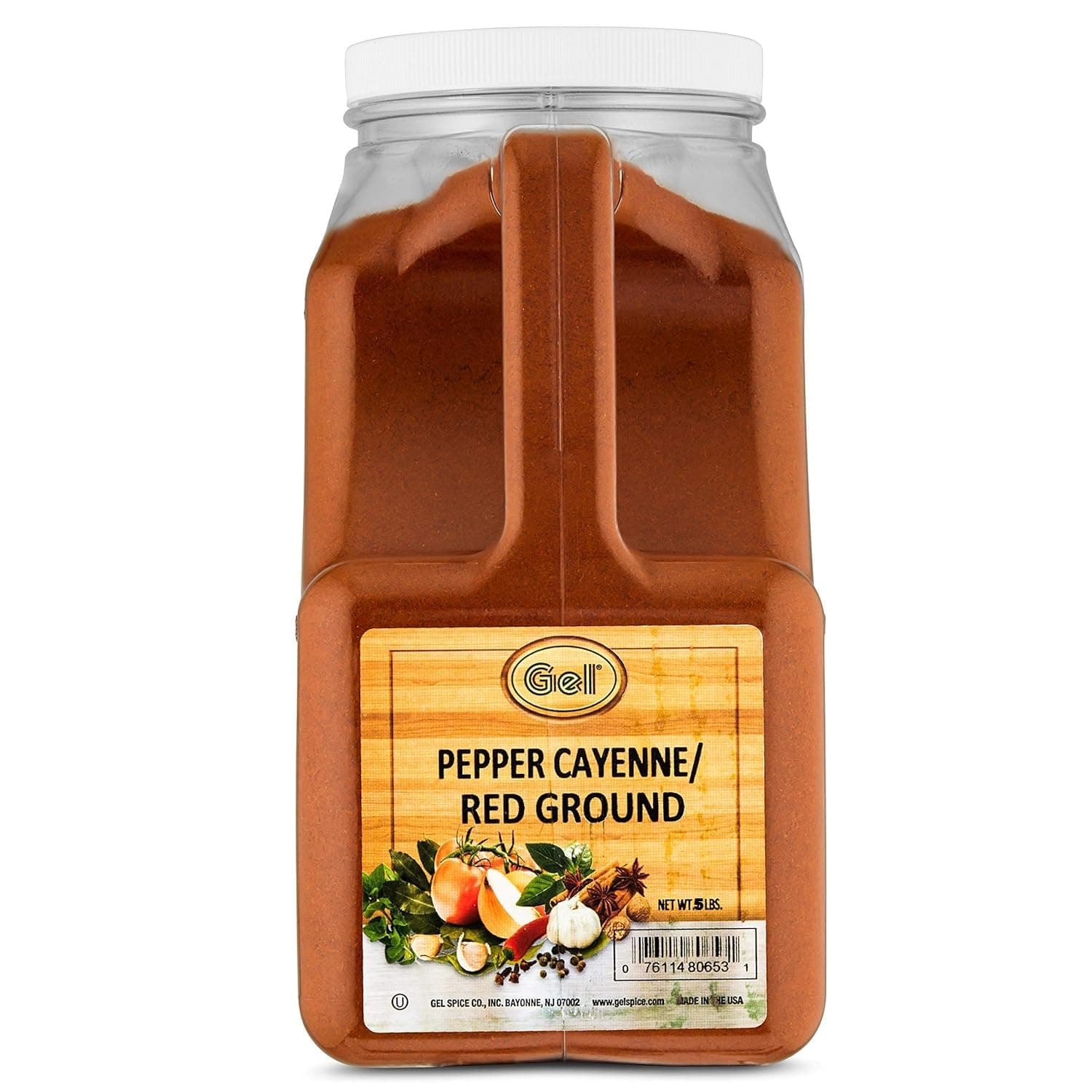 Gel Spice Red Cayenne Pepper – 40,000 Heat Units, Natural Red Pepper Spice (5 LB) – Commercial and Home Cooking, SQF 2 and Kosher Certified