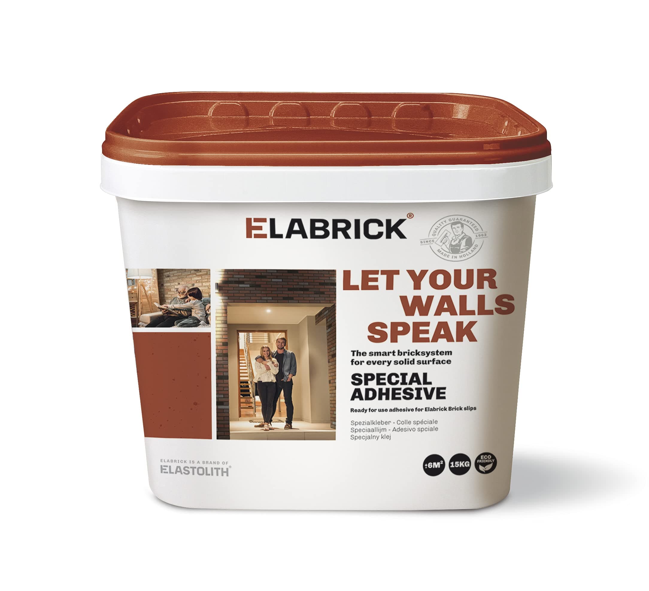 Elastolith 55003 15 kg 6 m sq Bucket Adhesive/Grout - White
