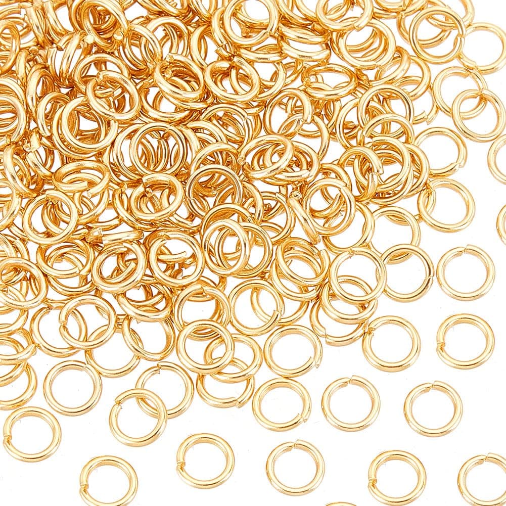 UNICRAFTALE About 200pcs Gold Open Jumps Rings 18 Gauge Connector Rings Stainless Steel Metal Jump Ring Jewelry Connectors for DIY Jewelry Making 6mm