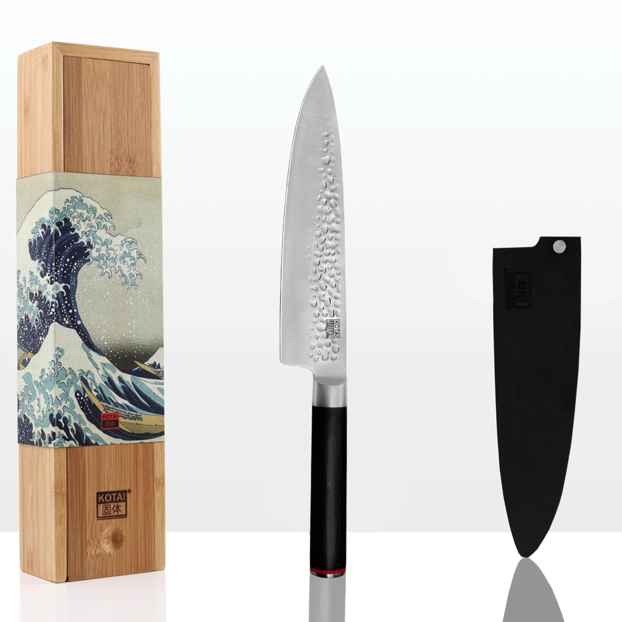 Kotai | Chef's Knife Gyuto | Professional Chef's Knife | Japanese Chef's Knife | 20 cm Blade | Hand Forged Knives | Ultra-Sharp 440C Japanese Stainless Steel | Pakkawood Handle | Full Hidden Tang