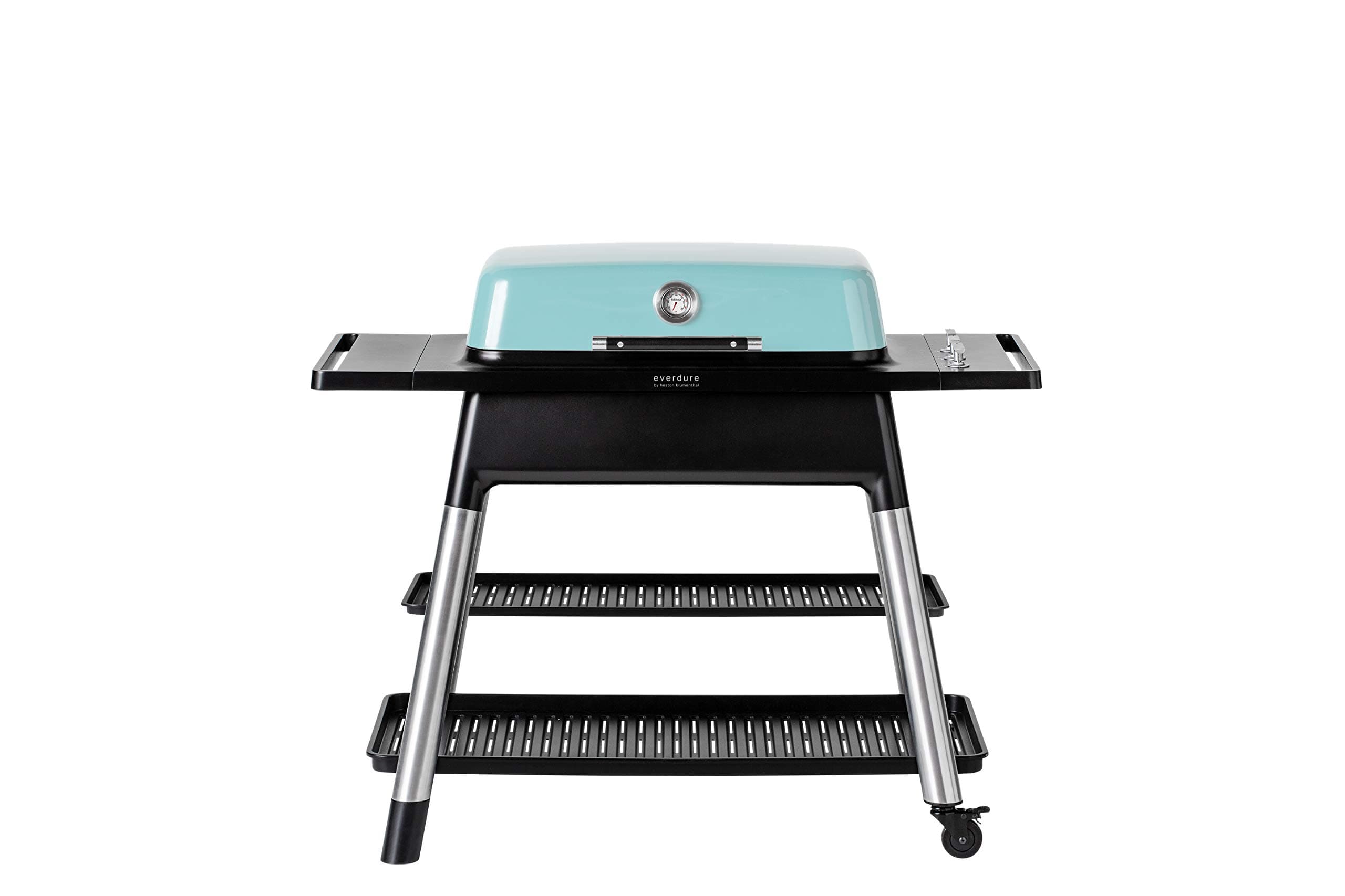 Everdure Furnace 3-Burner Gas Grill, Liquid Propane Portable BBQ Grill with Die-Cast Aluminum Body and Fast-Ignition Technology, 466 Square Inches of Grilling Surface, Adjustable Height, Mint
