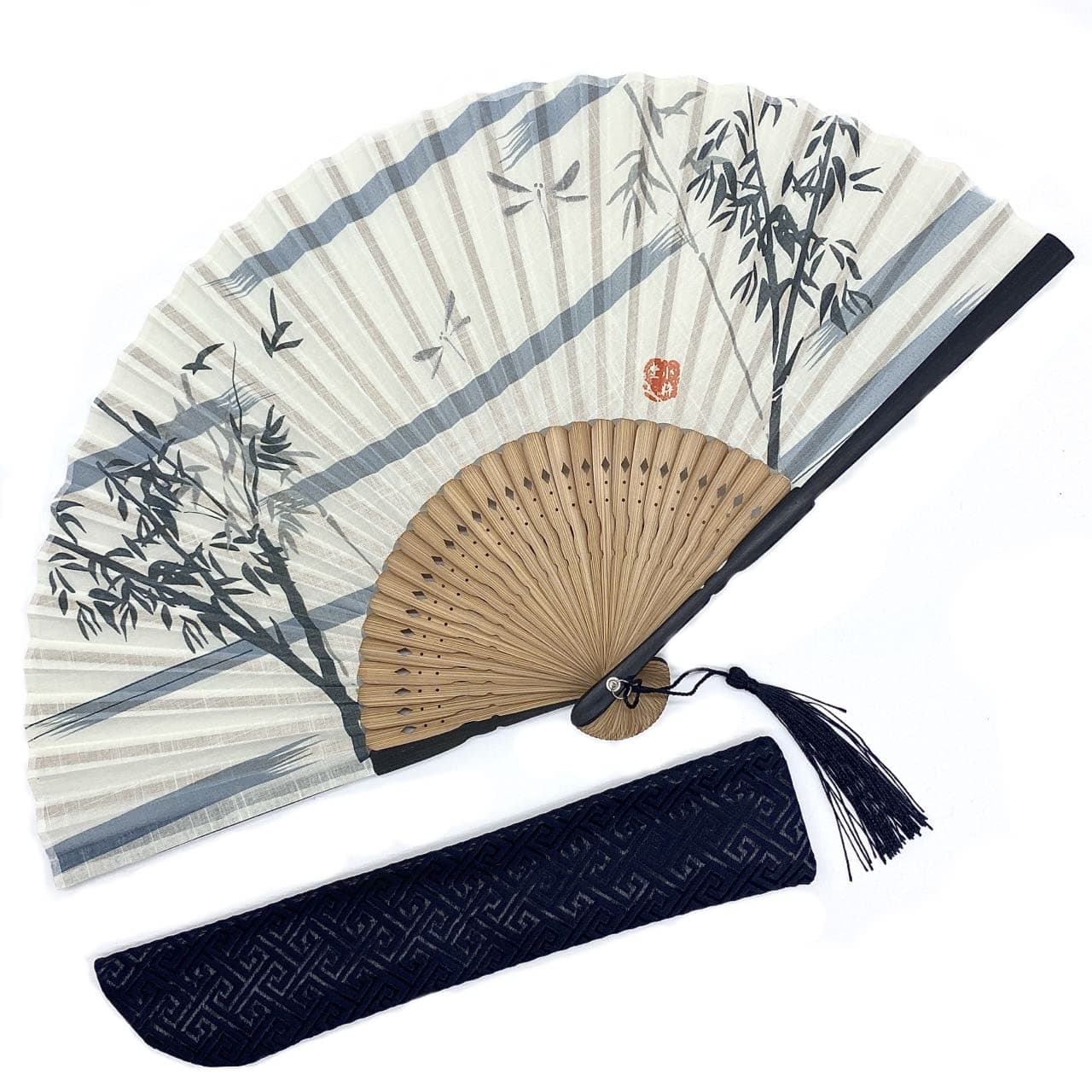 Chinese Japanese hand folding fan, foldable rave fan bamboo paint