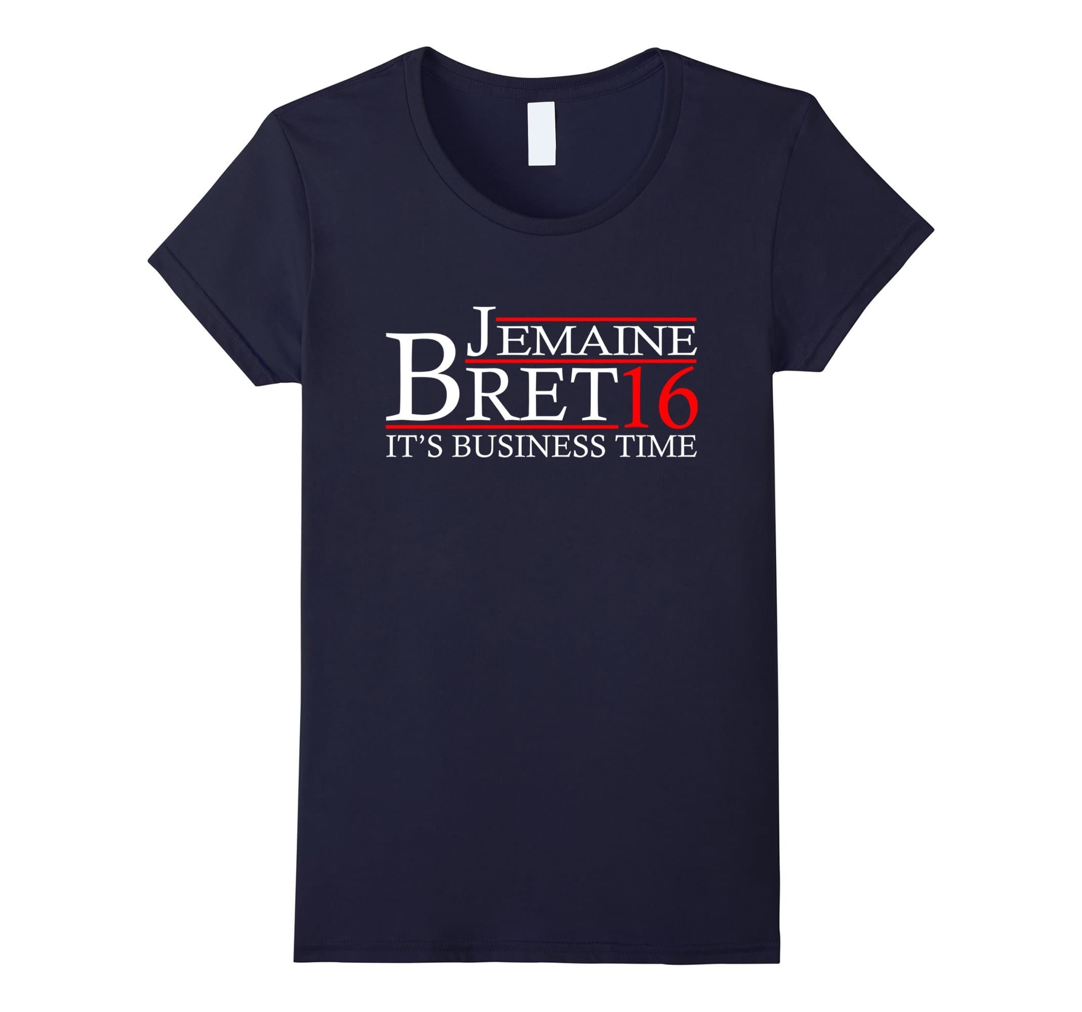 Women's It Is Business Time Jemaine Bret 16 T-Shirt Large Navy