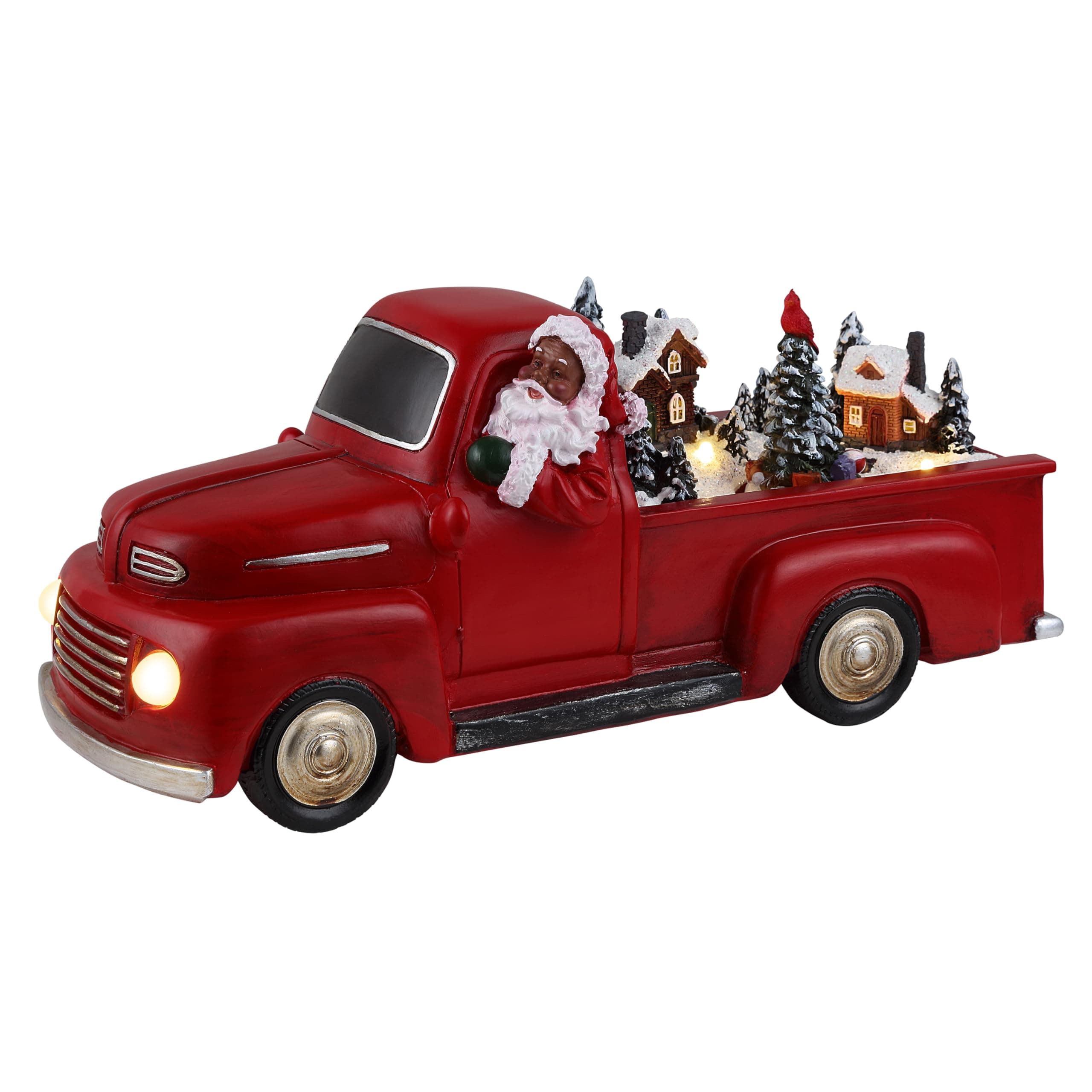 - Mr. Christmas 10.5" Animated Nostalgic Red Truck - Black Santa
